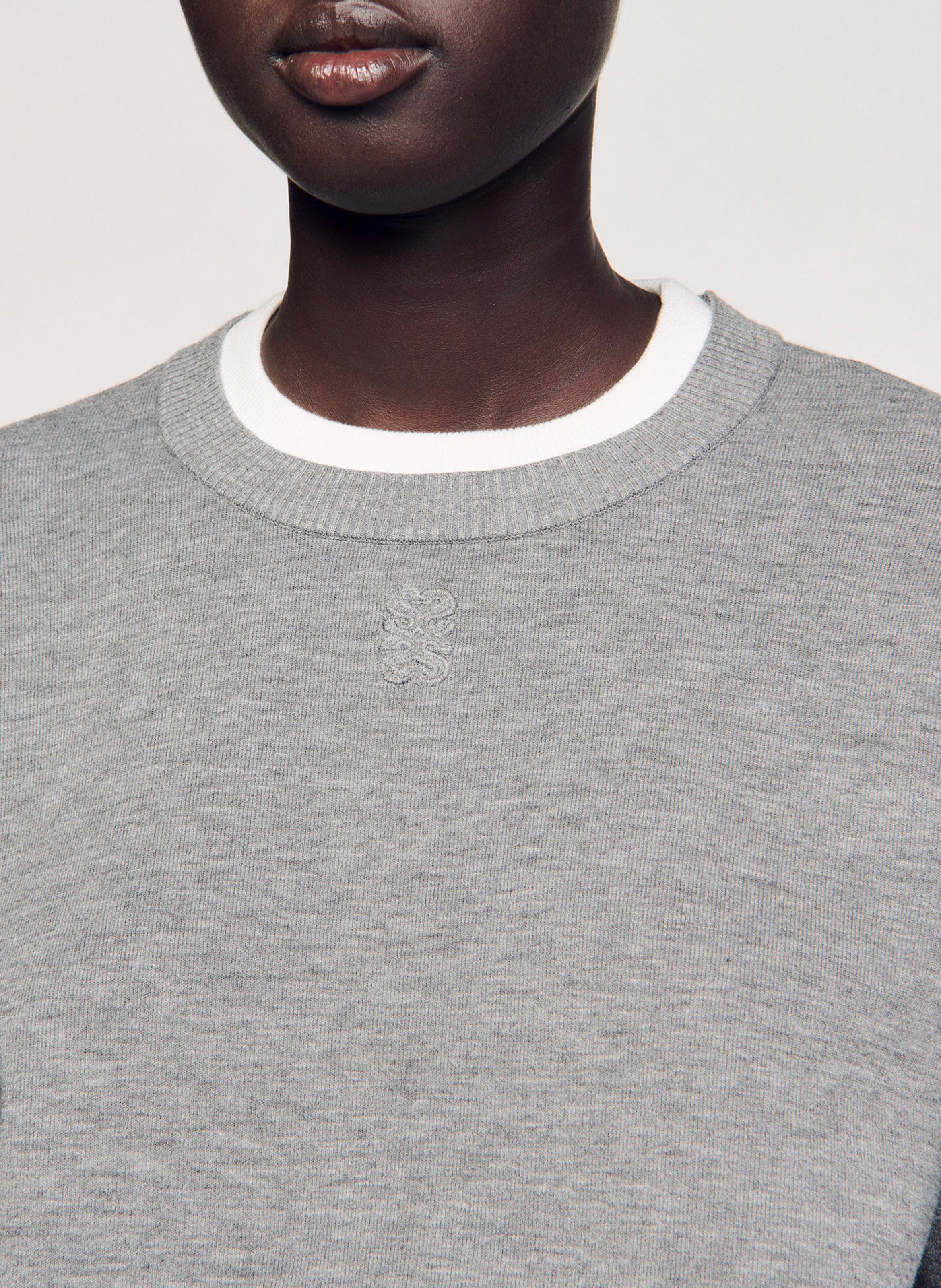 Sweat col rond SANDRO Gris