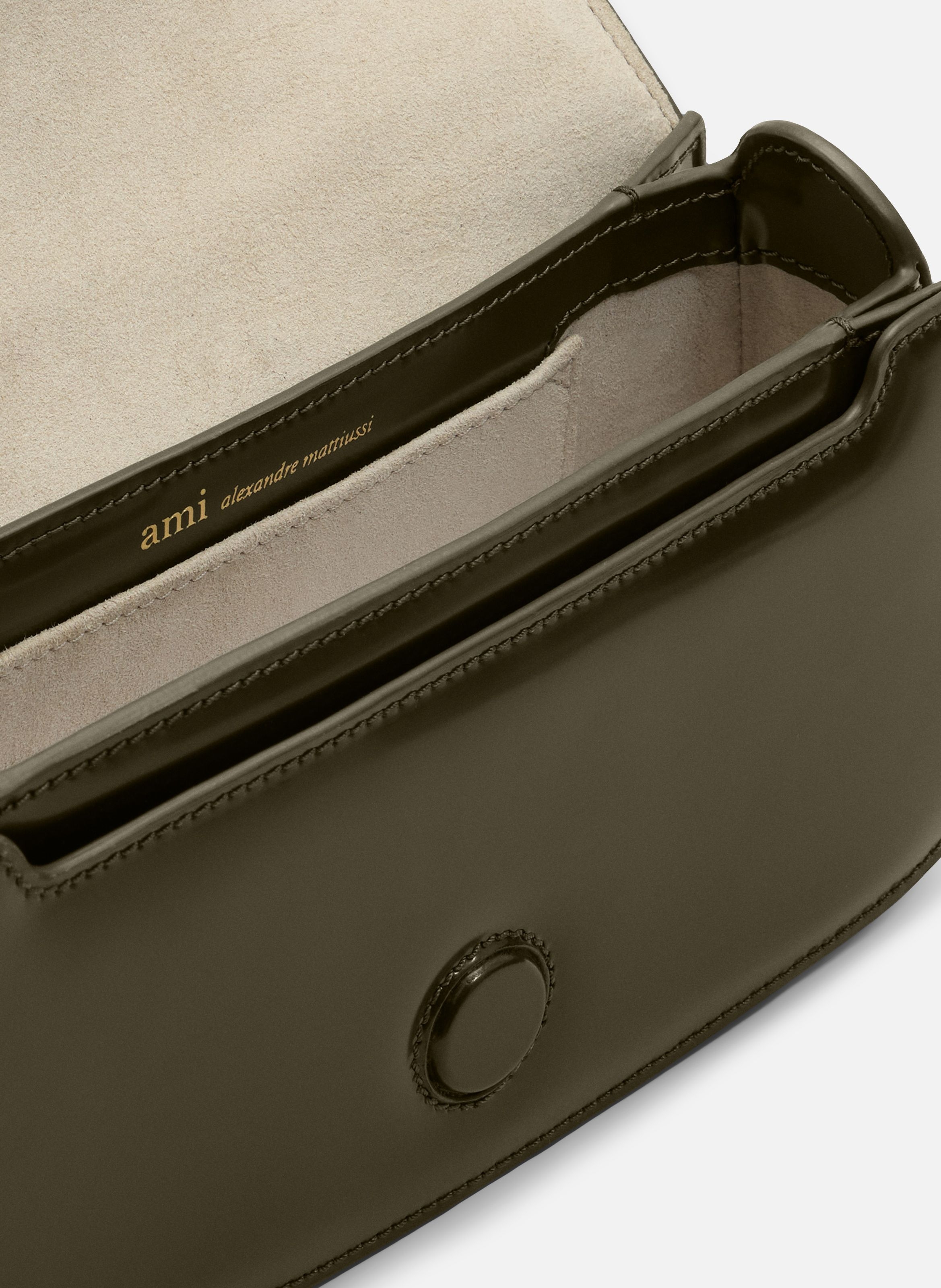 Sac porte epaule paris paris unisexe en cuir de veau AMI PARIS Vert