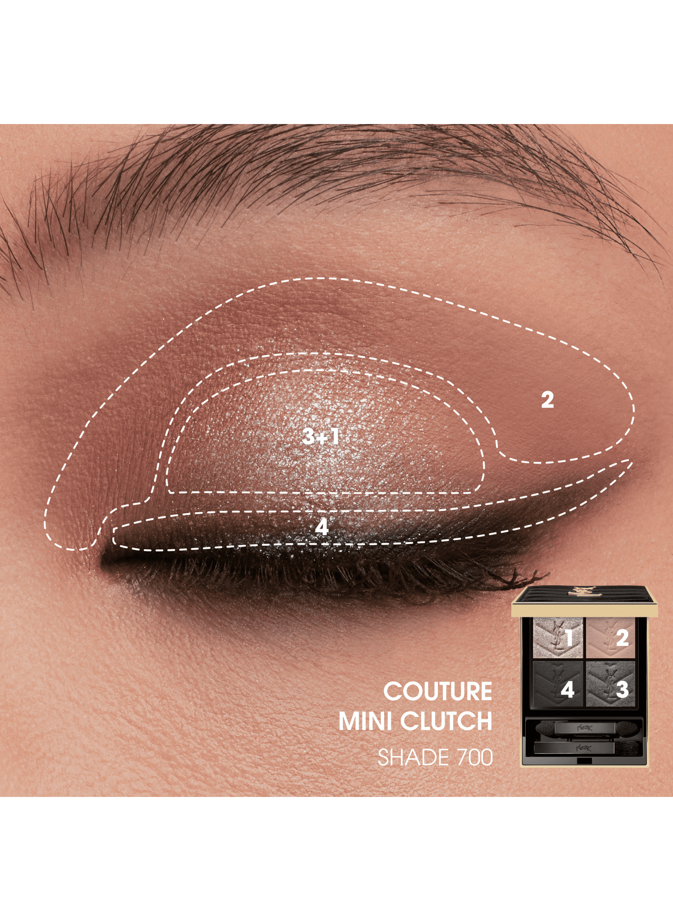 Mini Clutch Eyeshadow Palette - Intense Pigments - Long-lasting YVES SAINT LAURENT 700 over noir