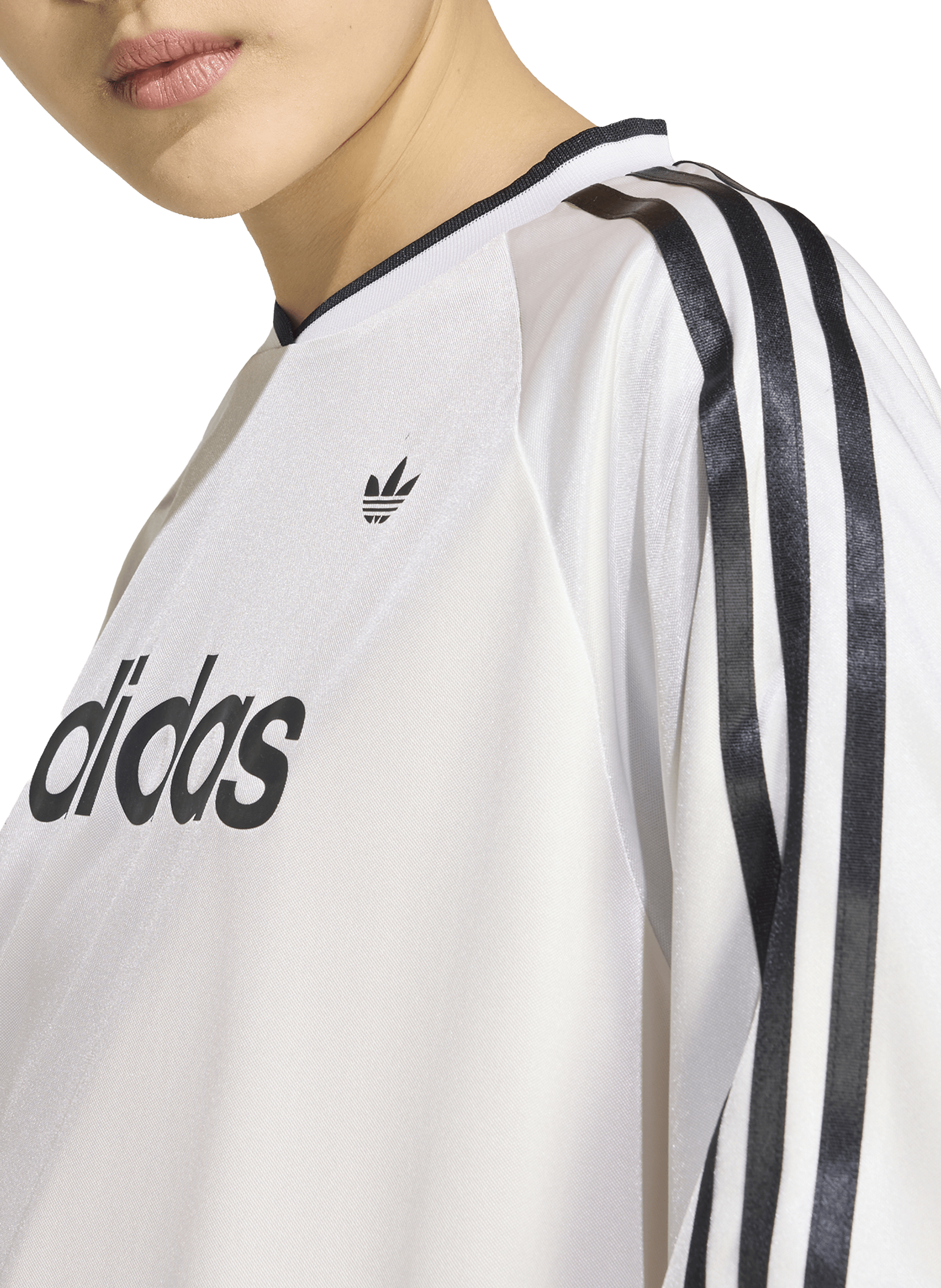 T-shirt with contrasting long sleeves lining ADIDAS White