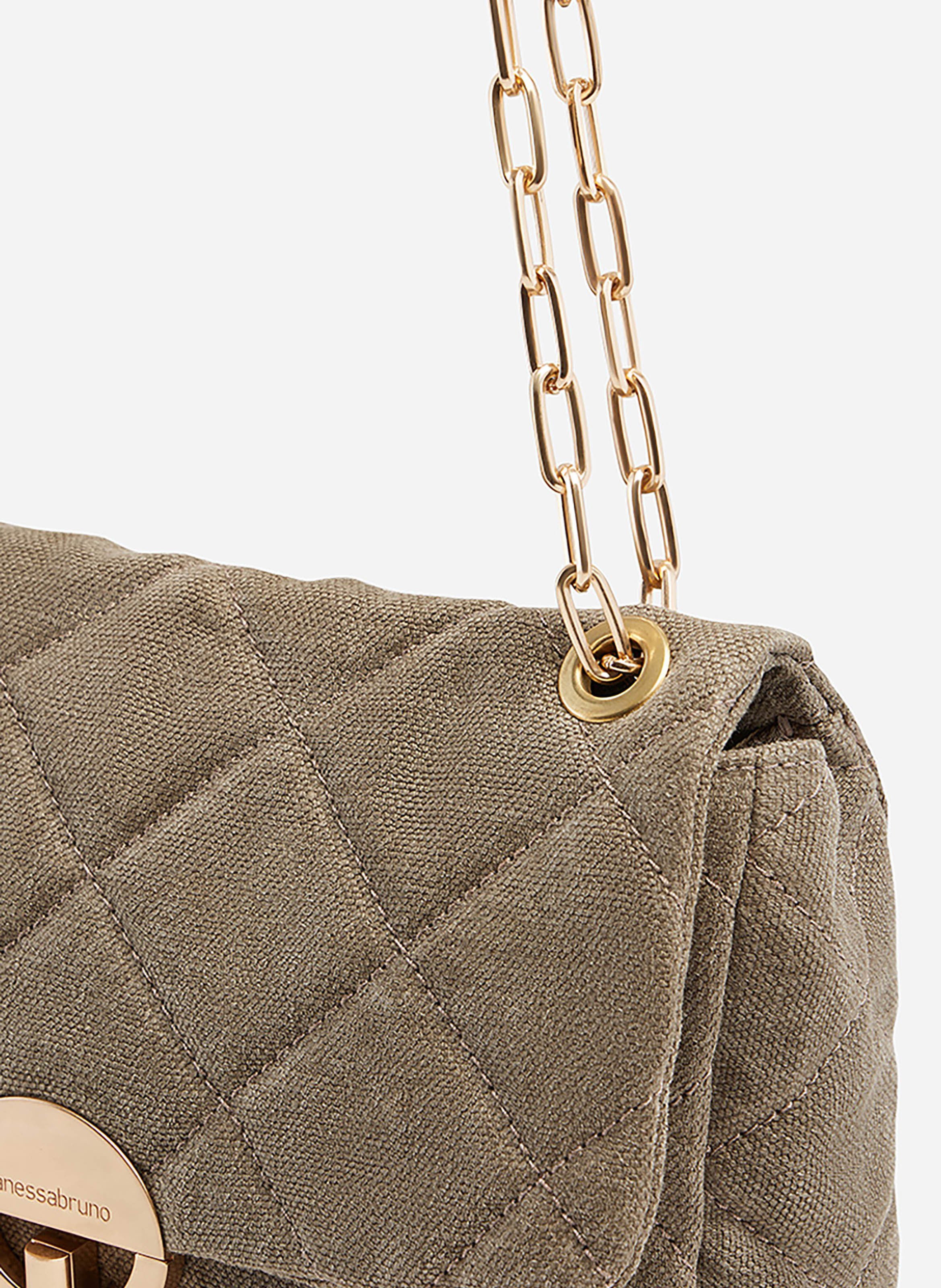 Grand sac moon en lin VANESSA BRUNO Kaki