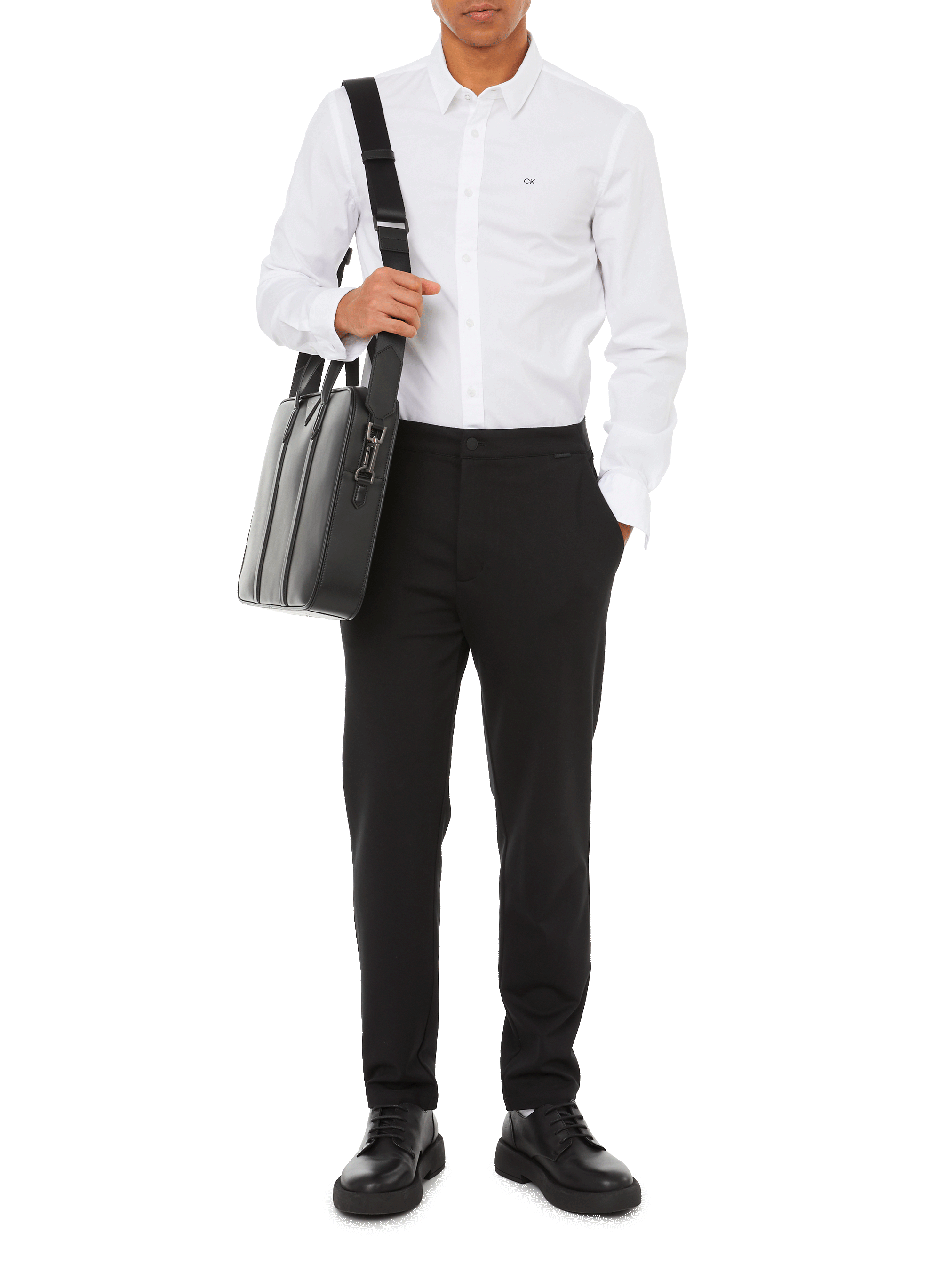 Slim-fit poplin shirt CALVIN KLEIN White