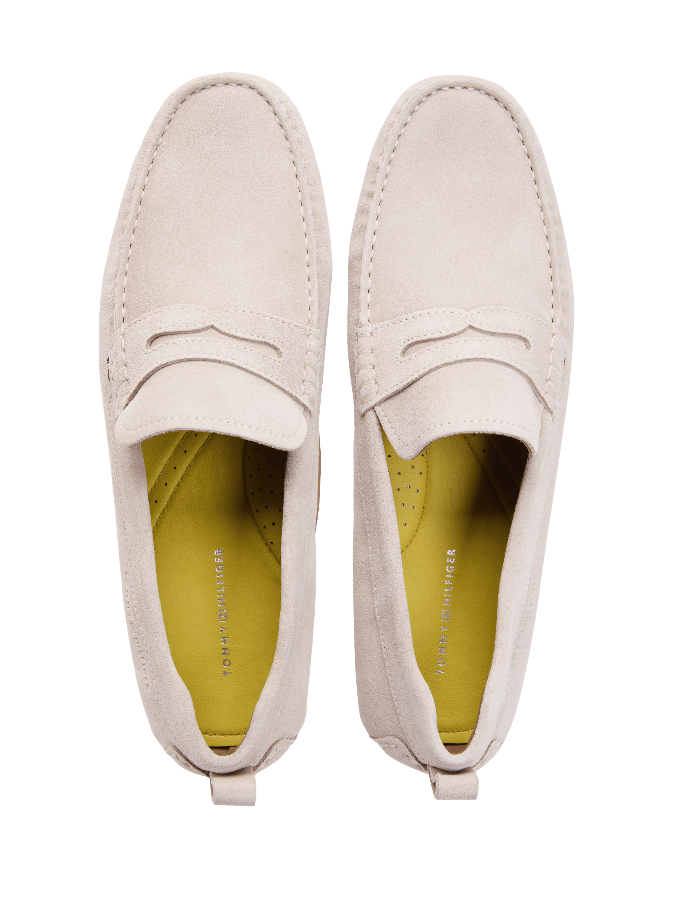 Suede cow leather loafers TOMMY HILFIGER Beige
