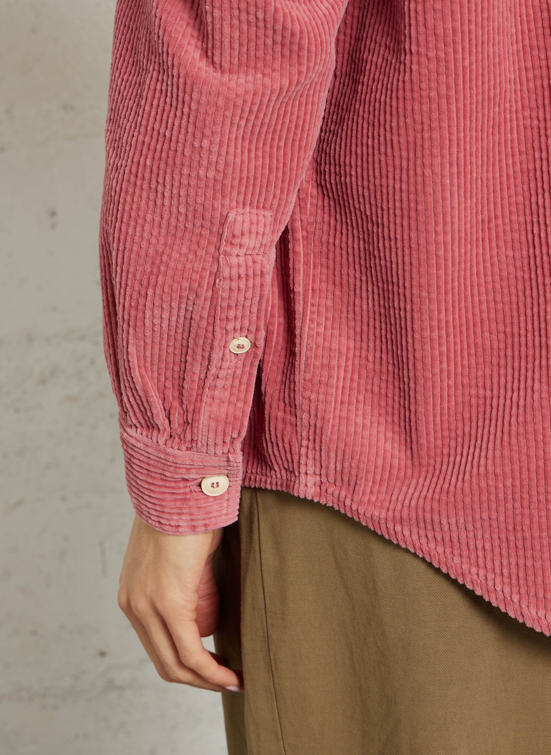 Surchemise col classique en velours côtelé padow AMERICAN VINTAGE Rouge