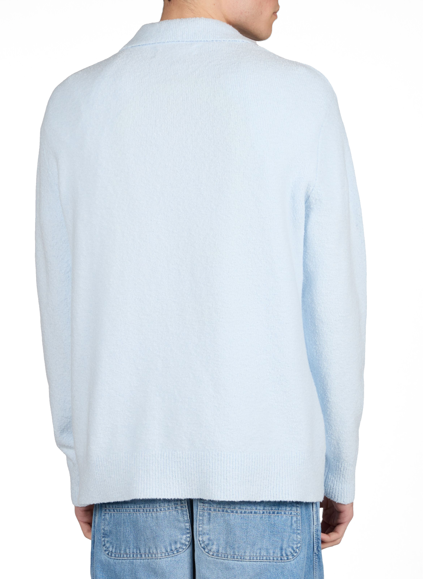 Pull à col polo en coton et laine mélangés SAMSOE SAMSOE Bleu