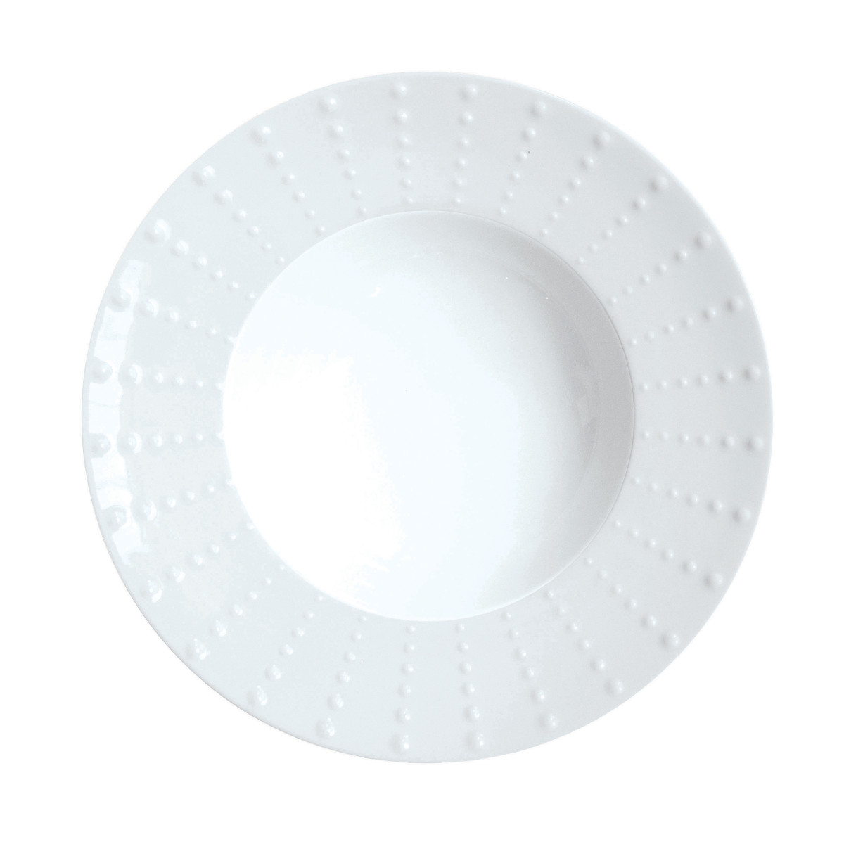 Sania brillant - assiette creuse 22.2 cm (lot de 6) MEDARD DE NOBLAT Blanc