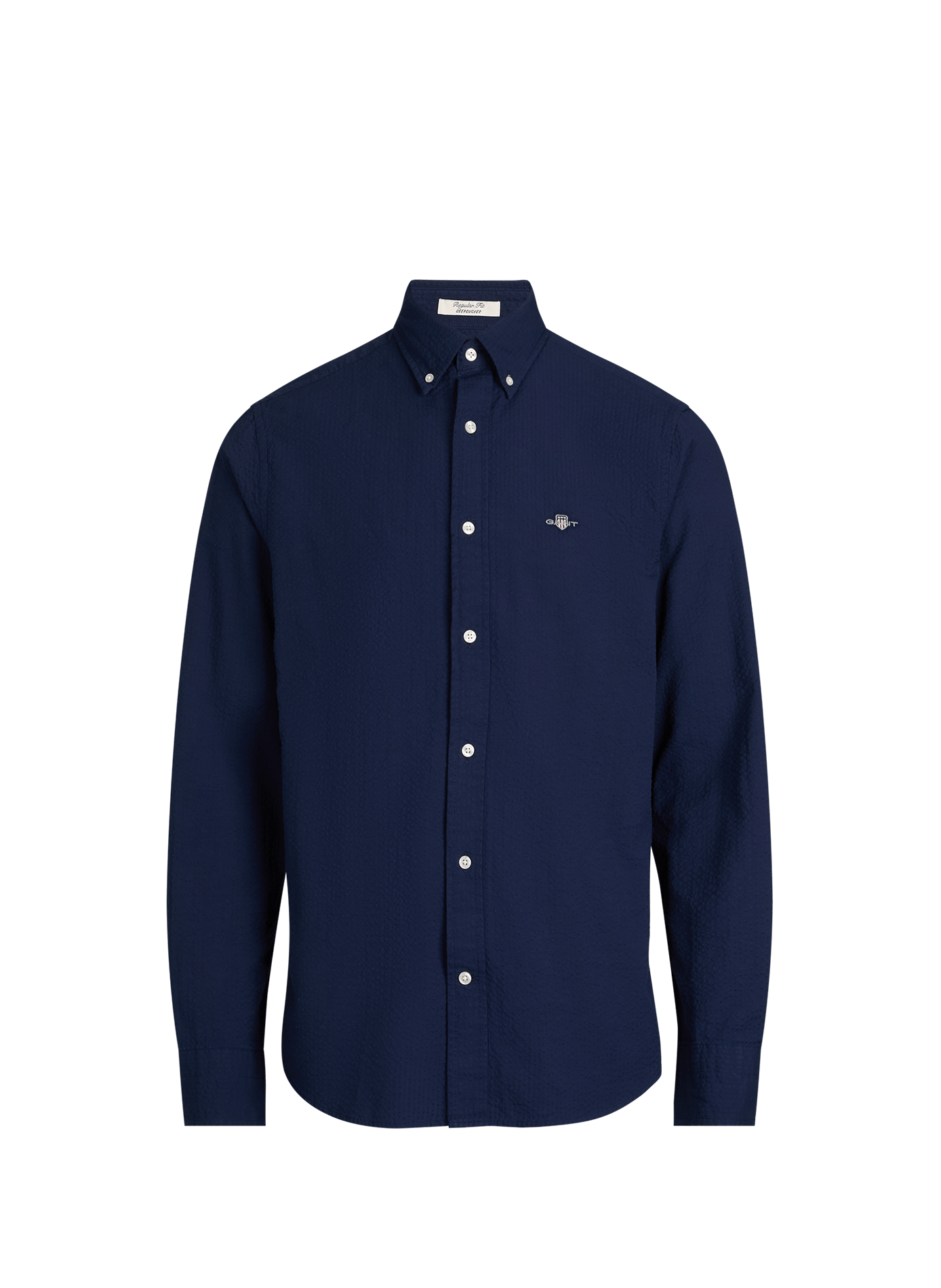 Textured straight cotton shirt GANT Blue