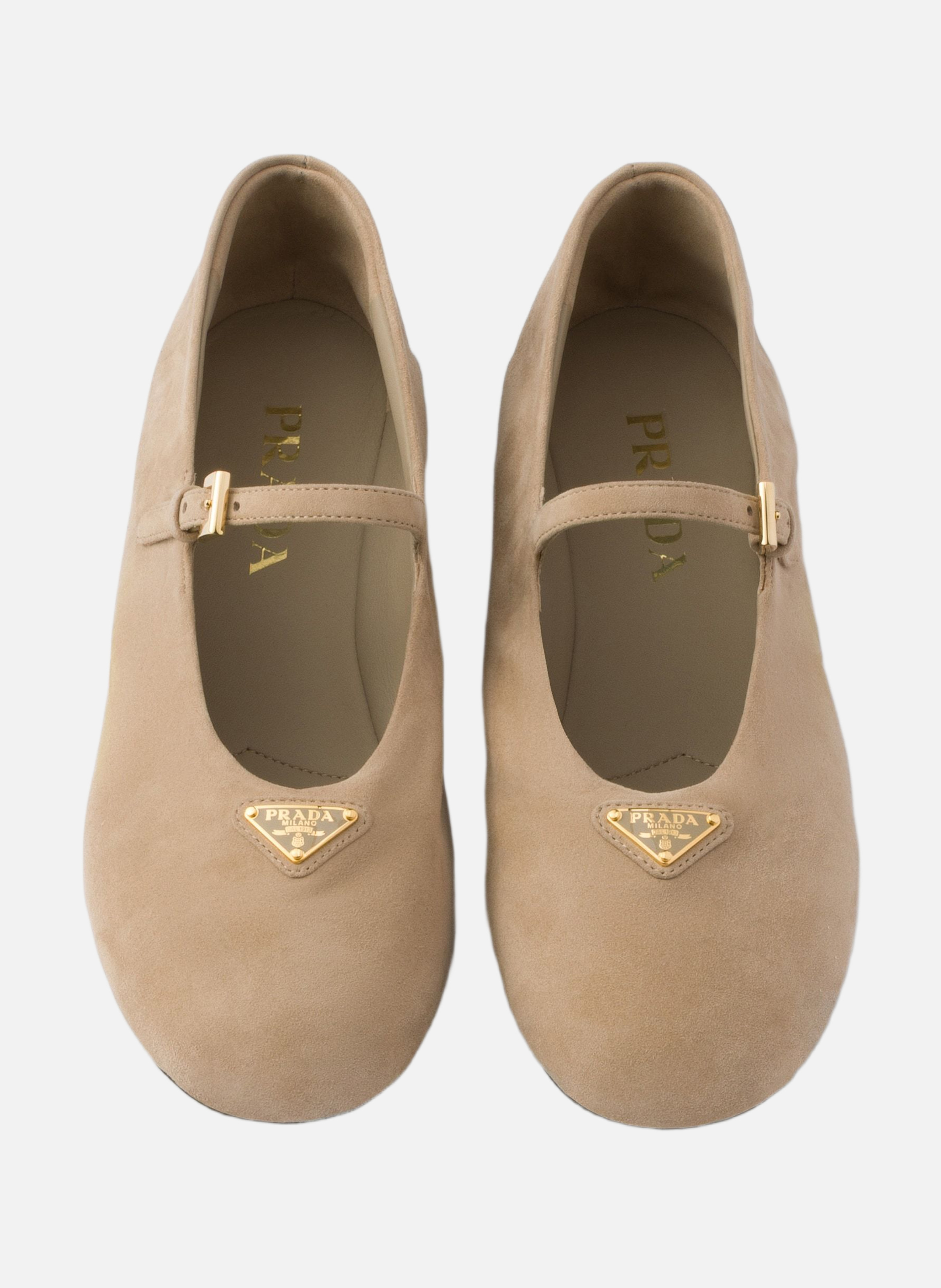 Ballerines en veau velours PRADA Beige