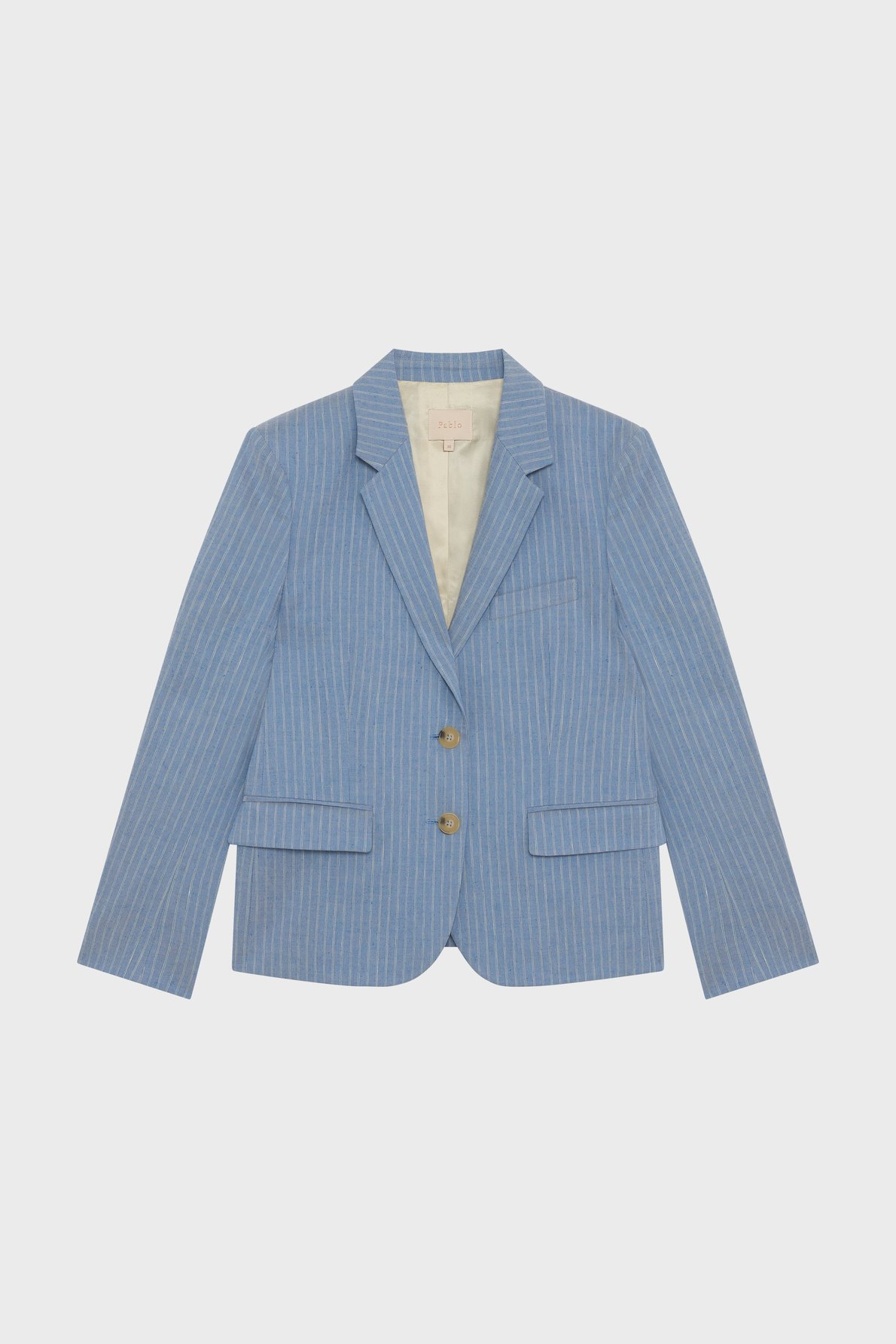 Veste de tailleur à rayures en lin mélangé - marwa PABLO Bleu