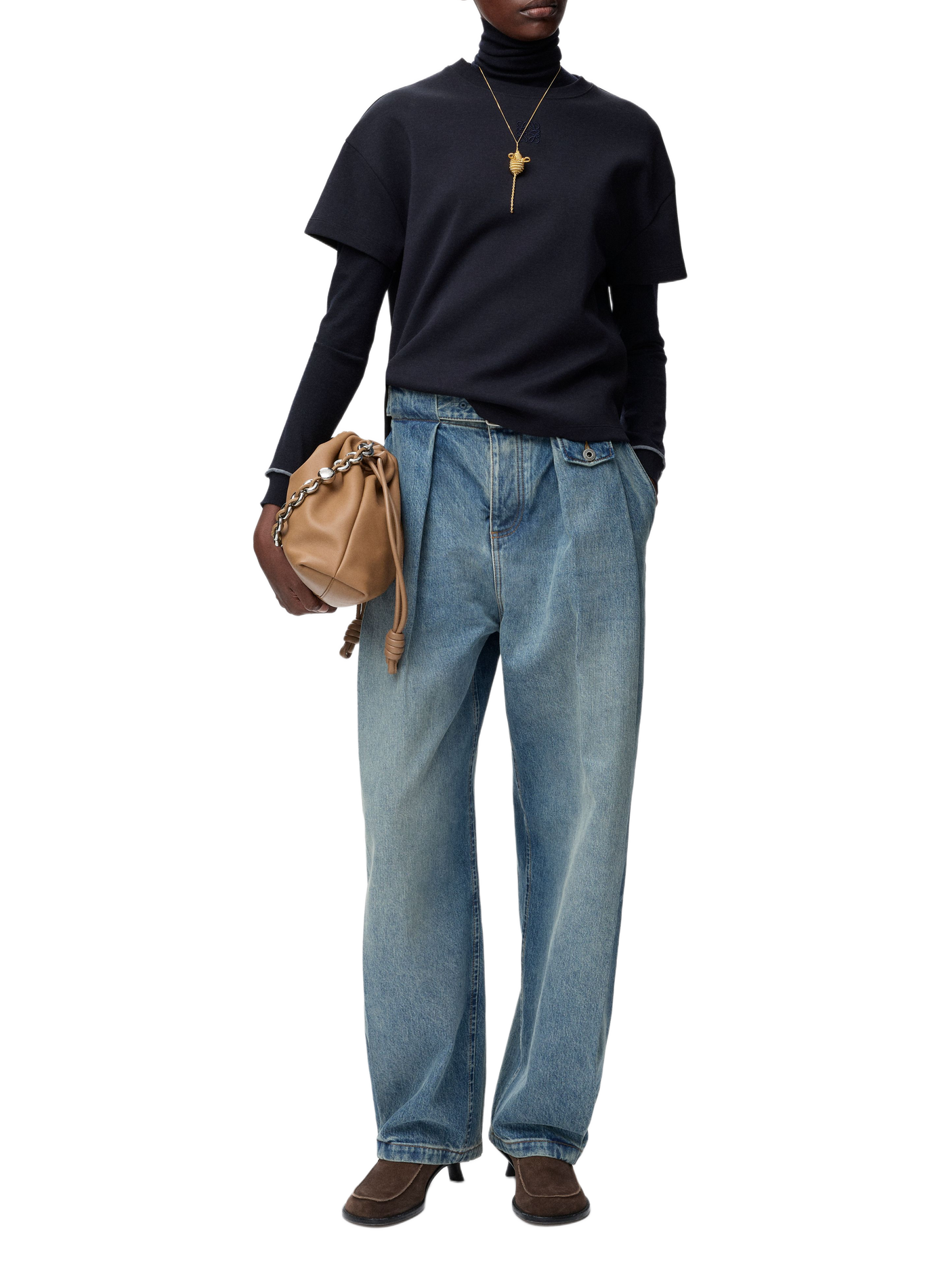 Asymmetrisches T-Shirt aus Baumwollmischung LOEWE Blau