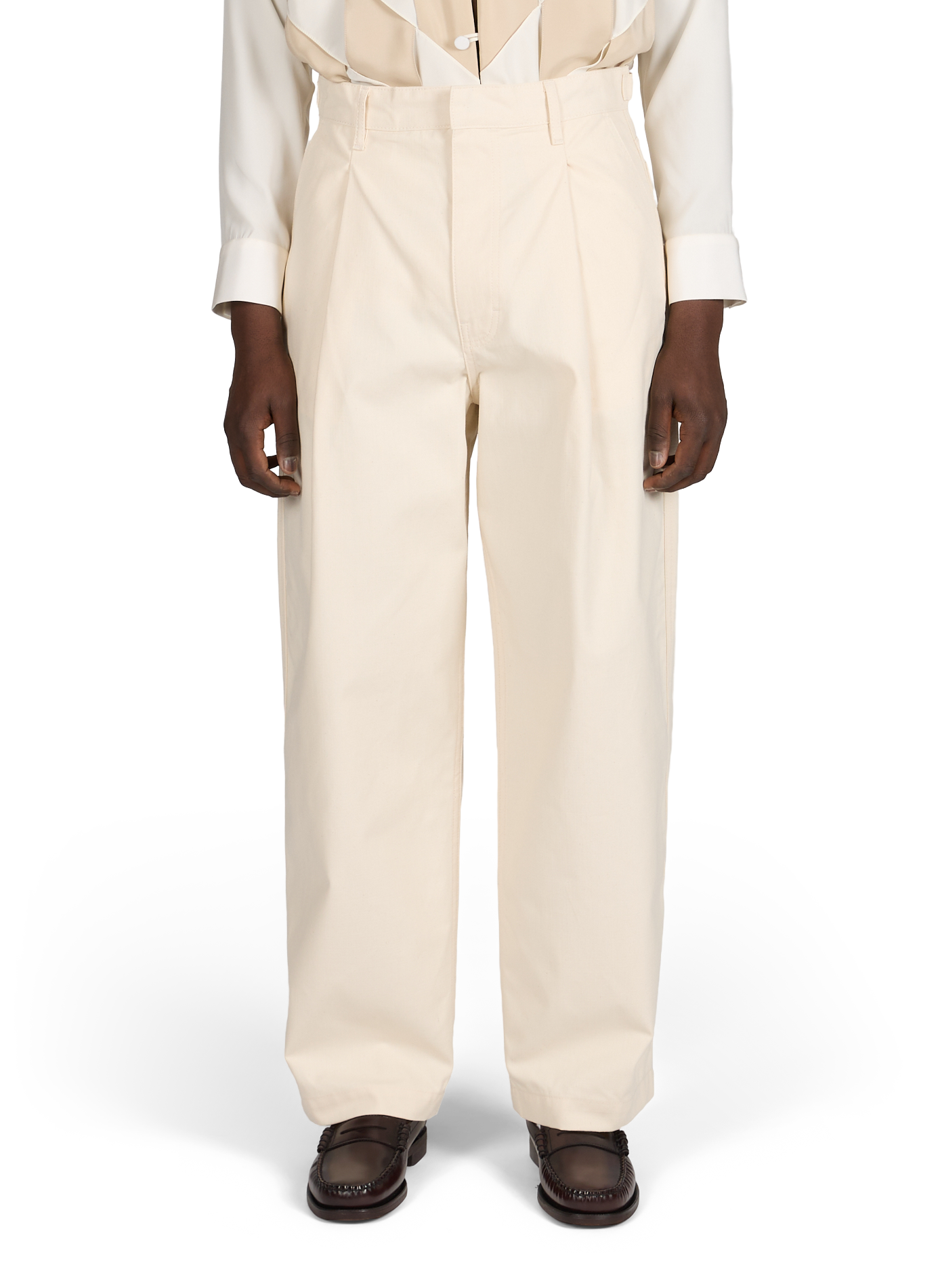 Cotton denim balloon pants DROLE DE MONSIEUR Beige