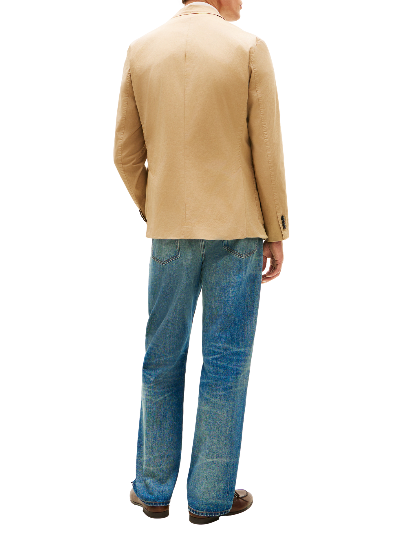 Straight blazer in a cotton blend TOMMY HILFIGER Beige