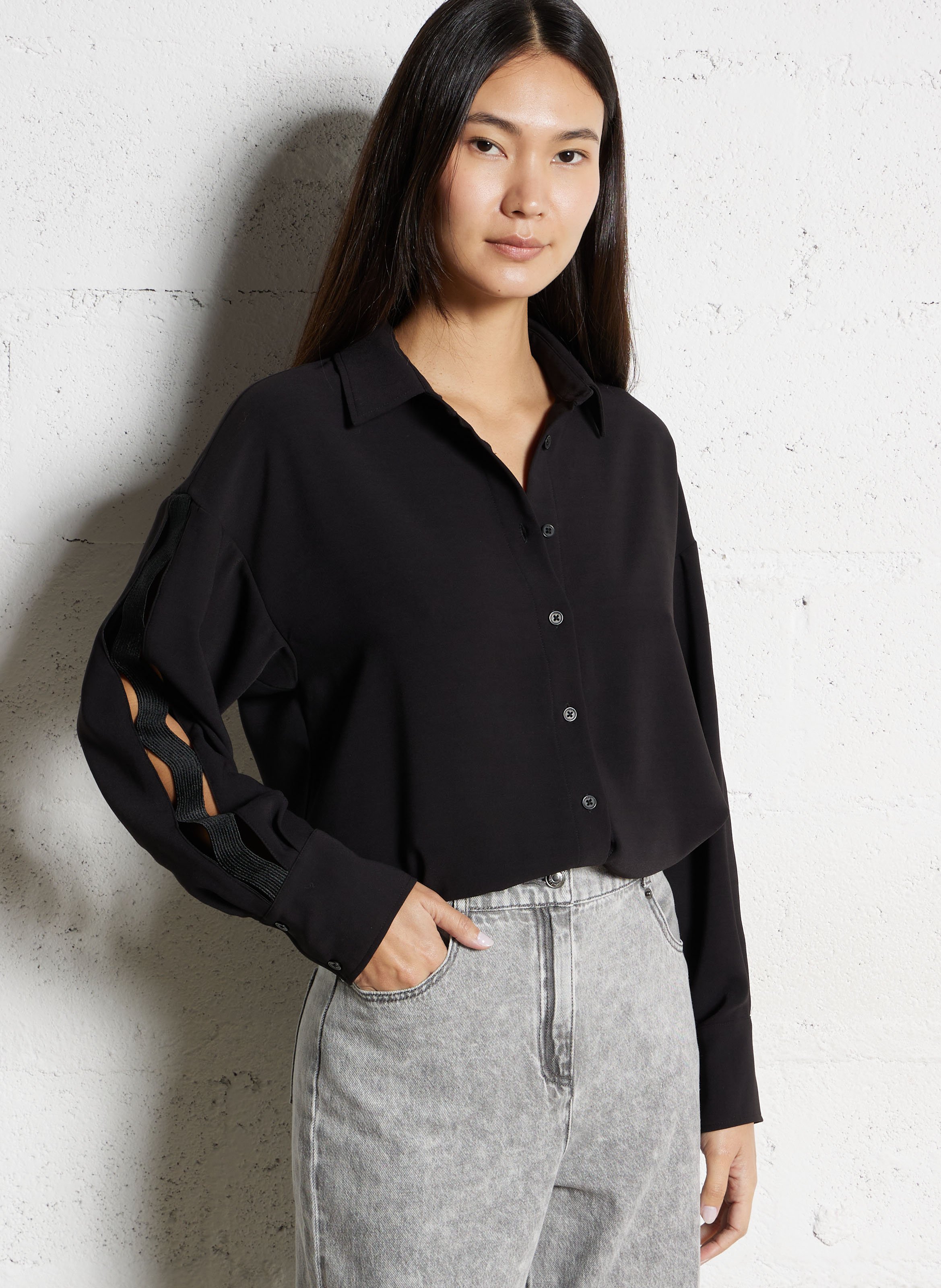 Chemise oversize col classique IKKS Noir