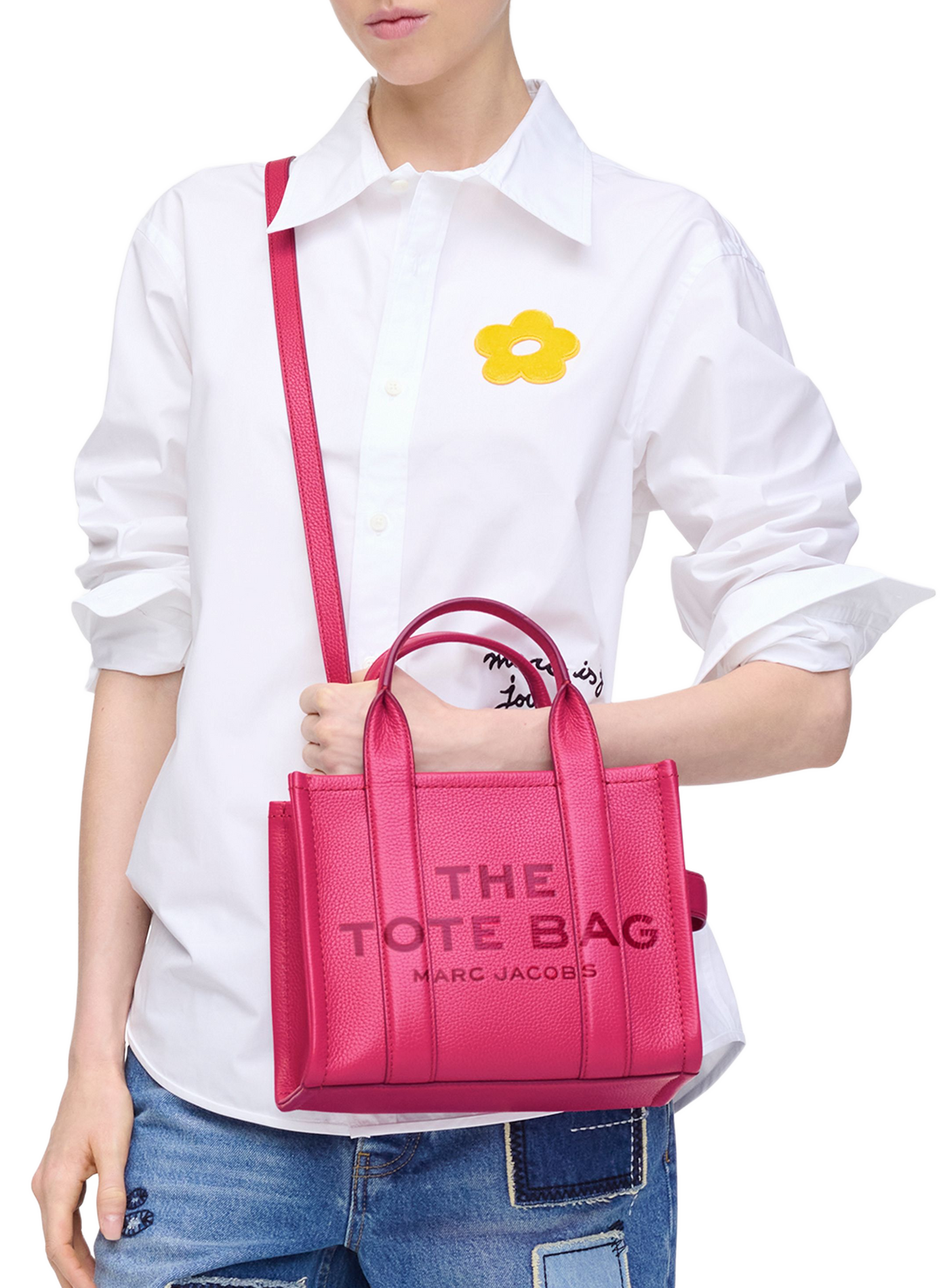 Bolso tote de cuero pequeño MARC JACOBS Rosa