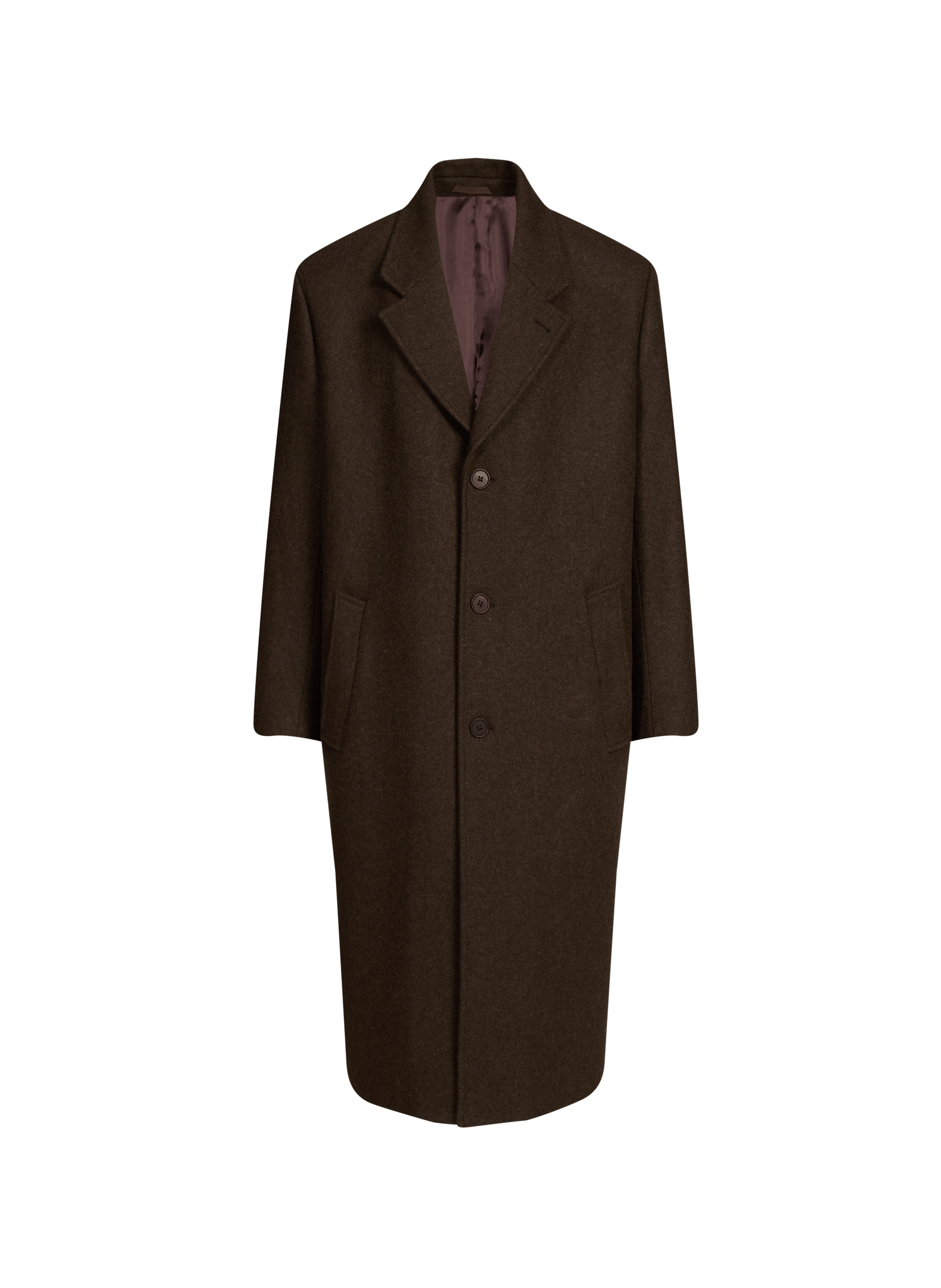 Manteau long uni en laine SAISON 1865 Marron