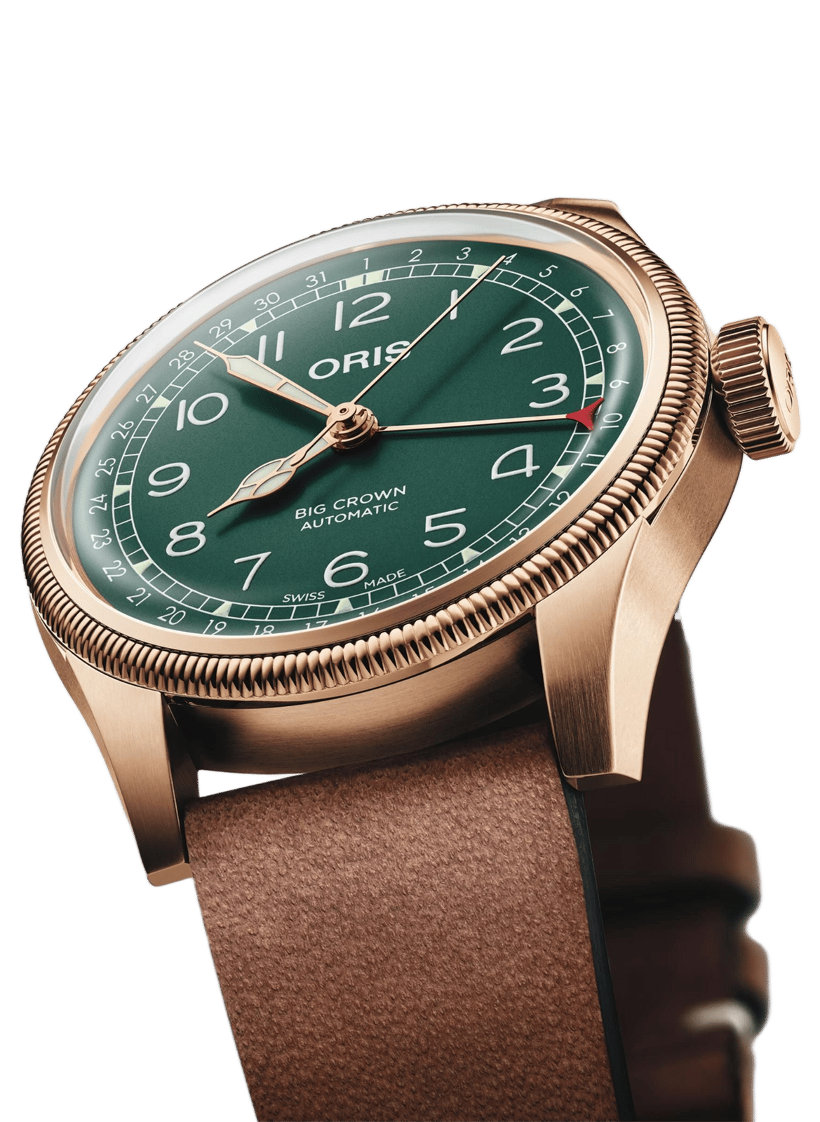 Montre automatique Oris Big Crown Pointer Date 80th Anniversary Edition en cuir ORIS Vert