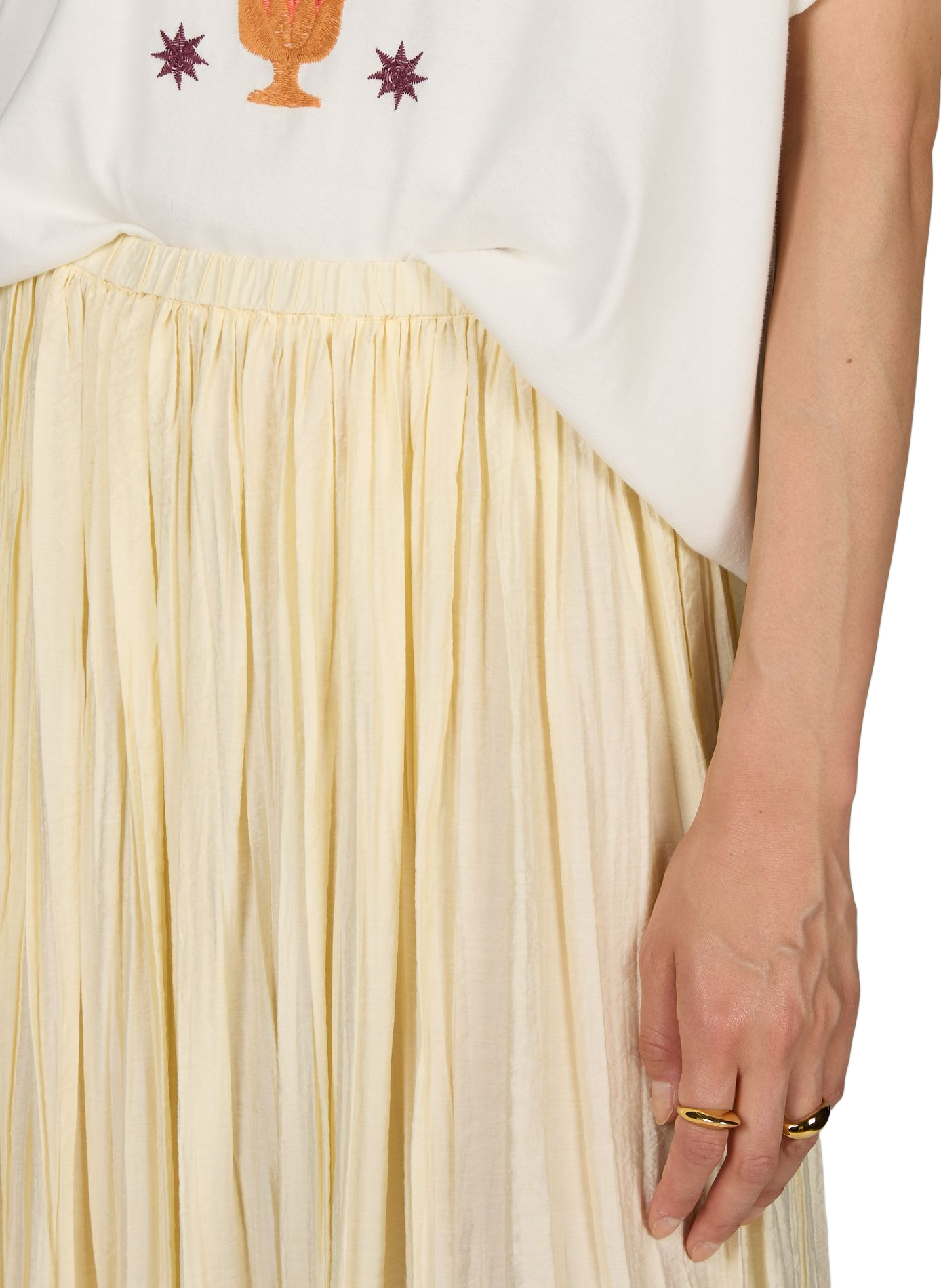 Jupe patineuse plissée TOPSHOP Beige