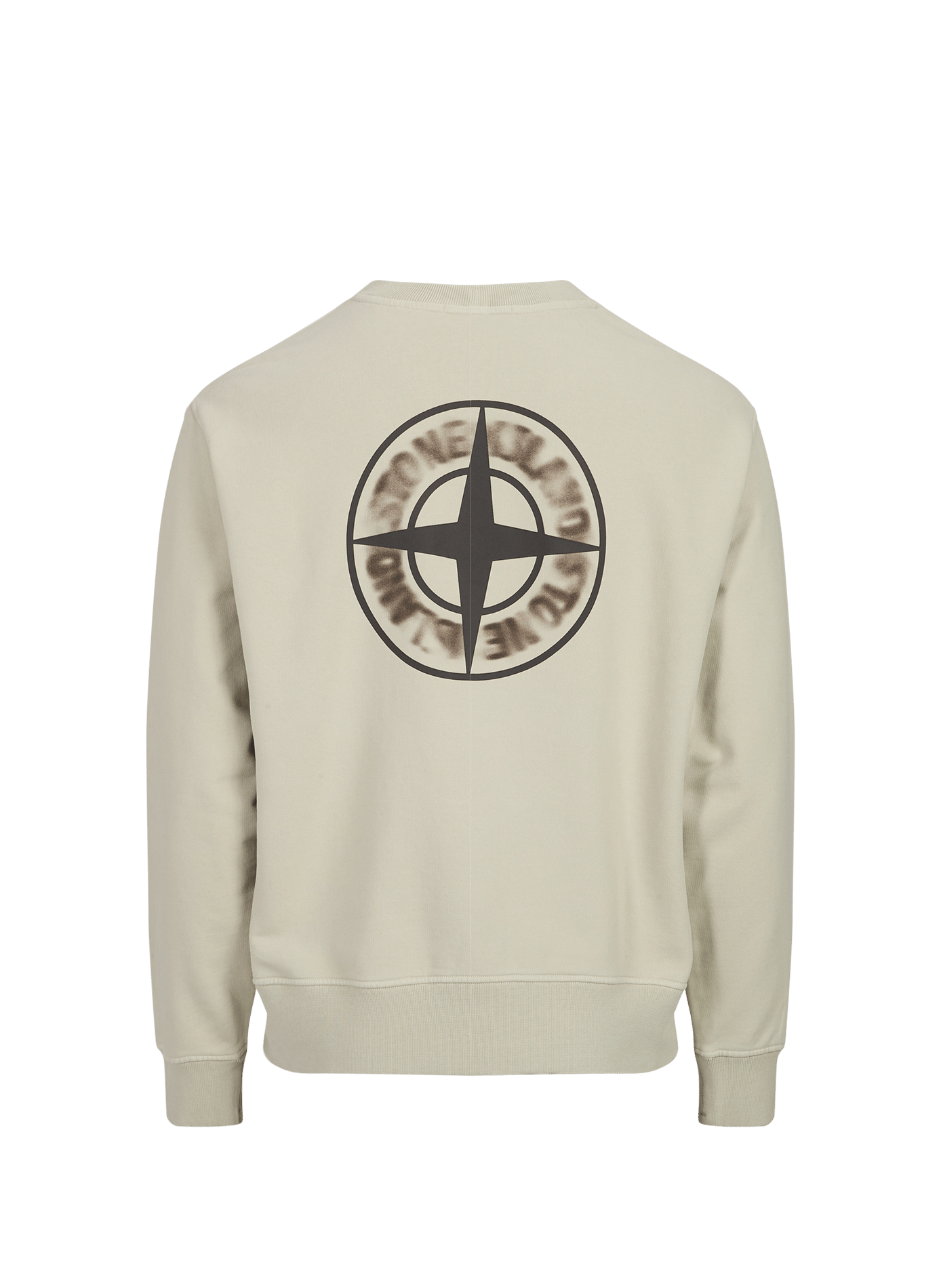 Gerade geschnittener Rundhalsausschnitt-Sweatshirt mit Baumwolldruck STONE ISLAND Beige