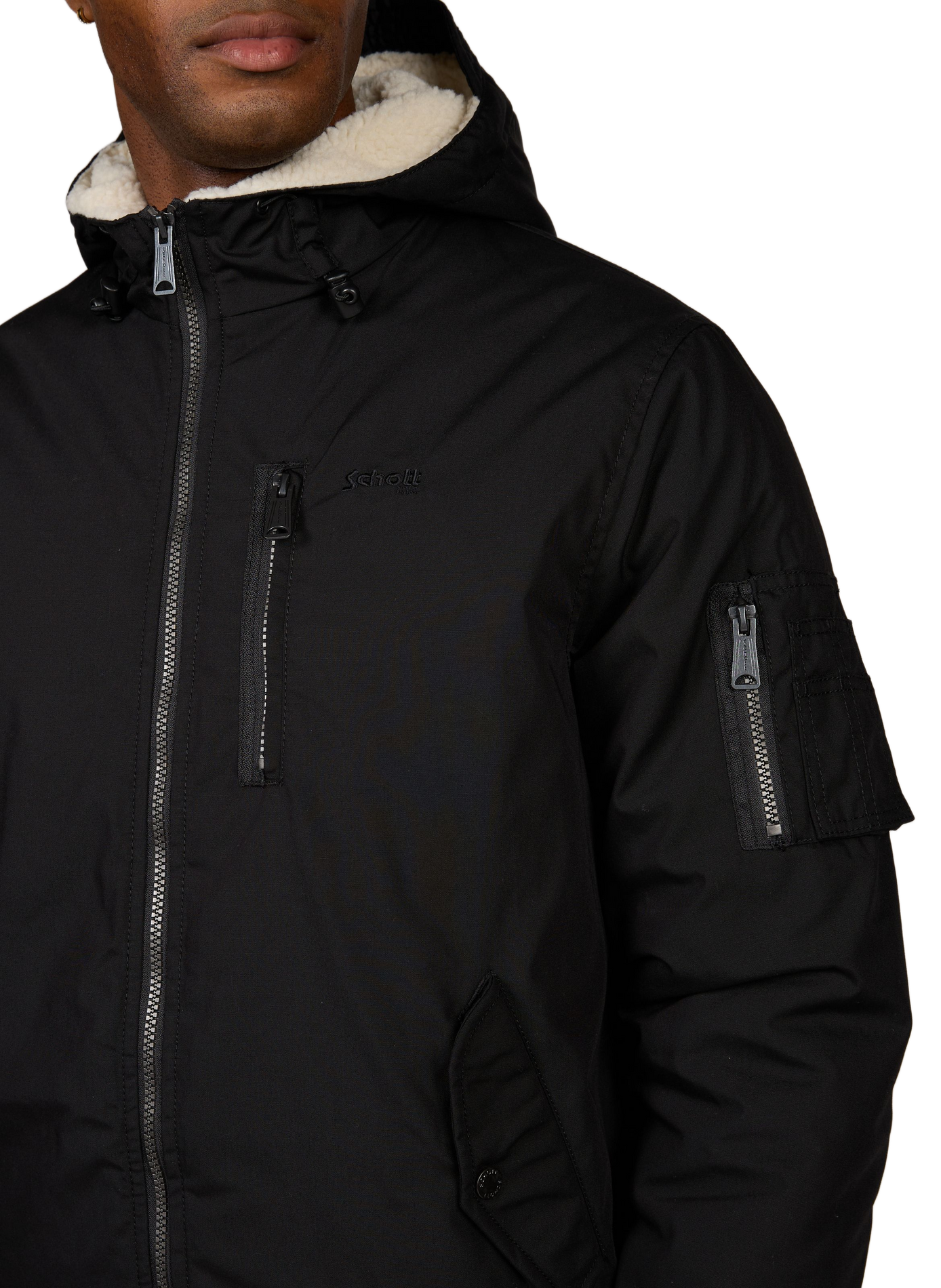 Kapuzenparka SCHOTT Schwarz