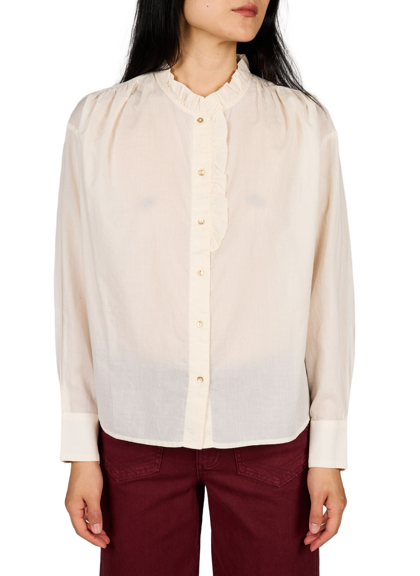 Fließende Baumwollbluse VILA Beige