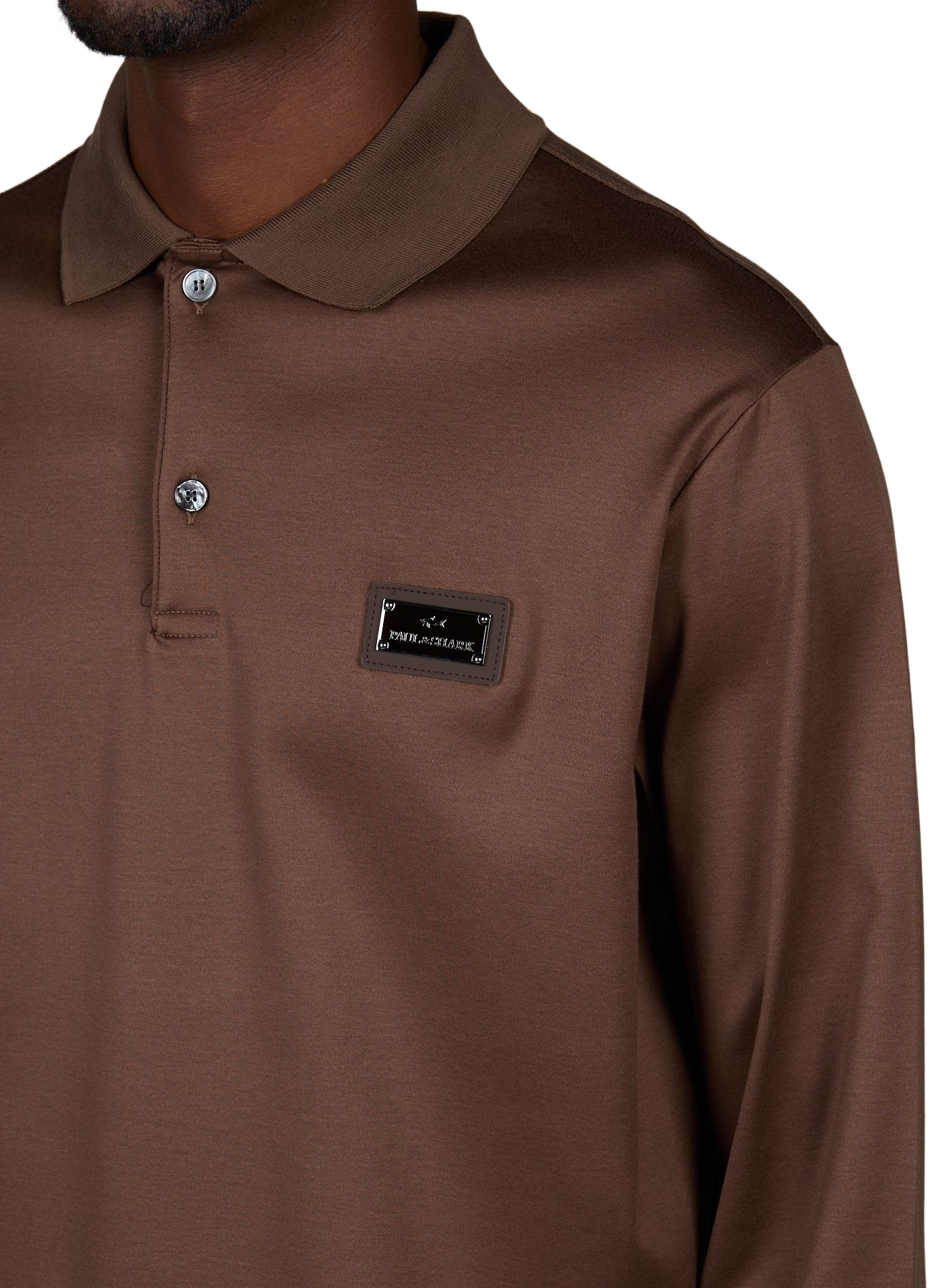 Langarm-Poloshirt aus Baumwolle PAUL & SHARK Beige
