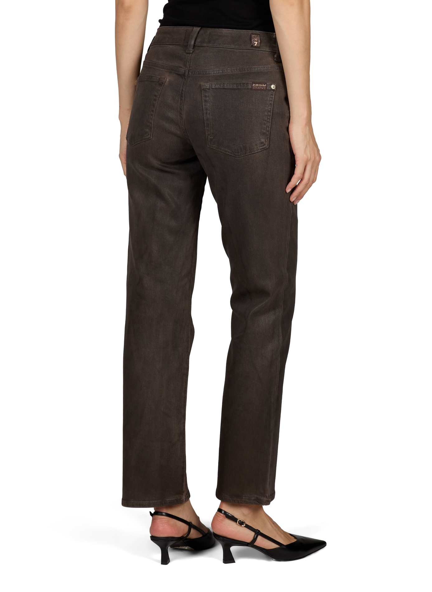 Rechte jeans Calie van gemengd katoen 7 FOR ALL MANKIND Bruin