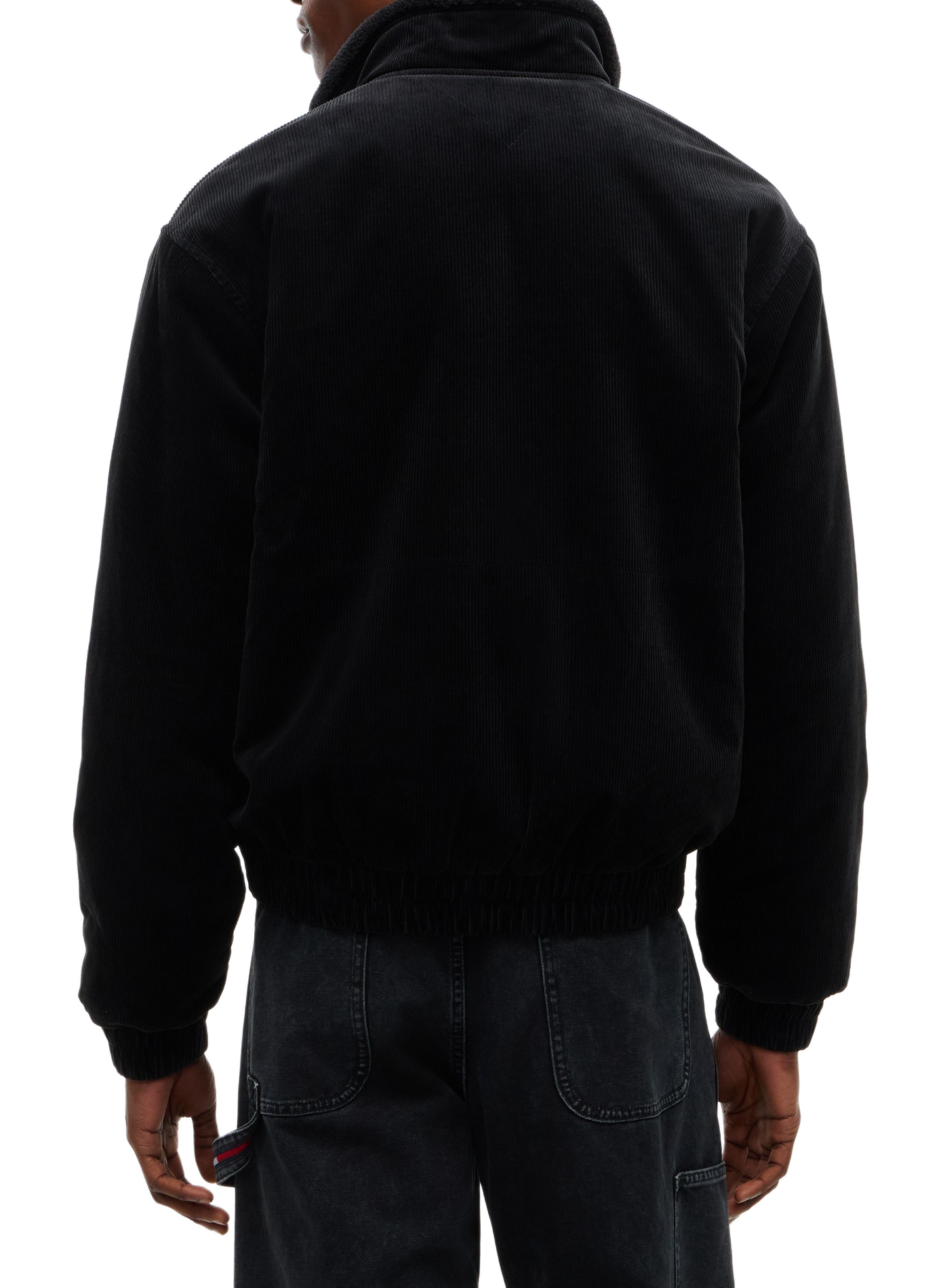 Blouson col montant zippé en velours côtelé TOMMY HILFIGER Noir