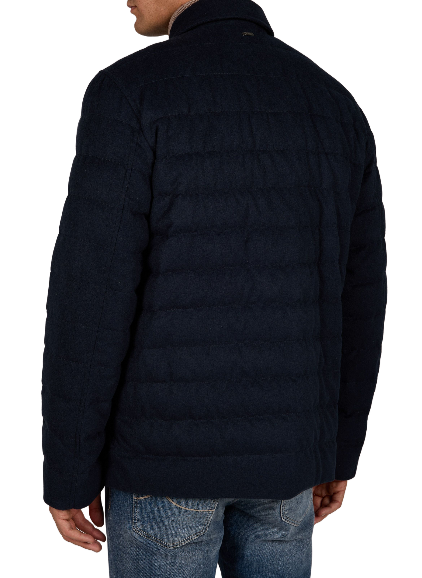 Straight quilted-look jacket HERNO Blue