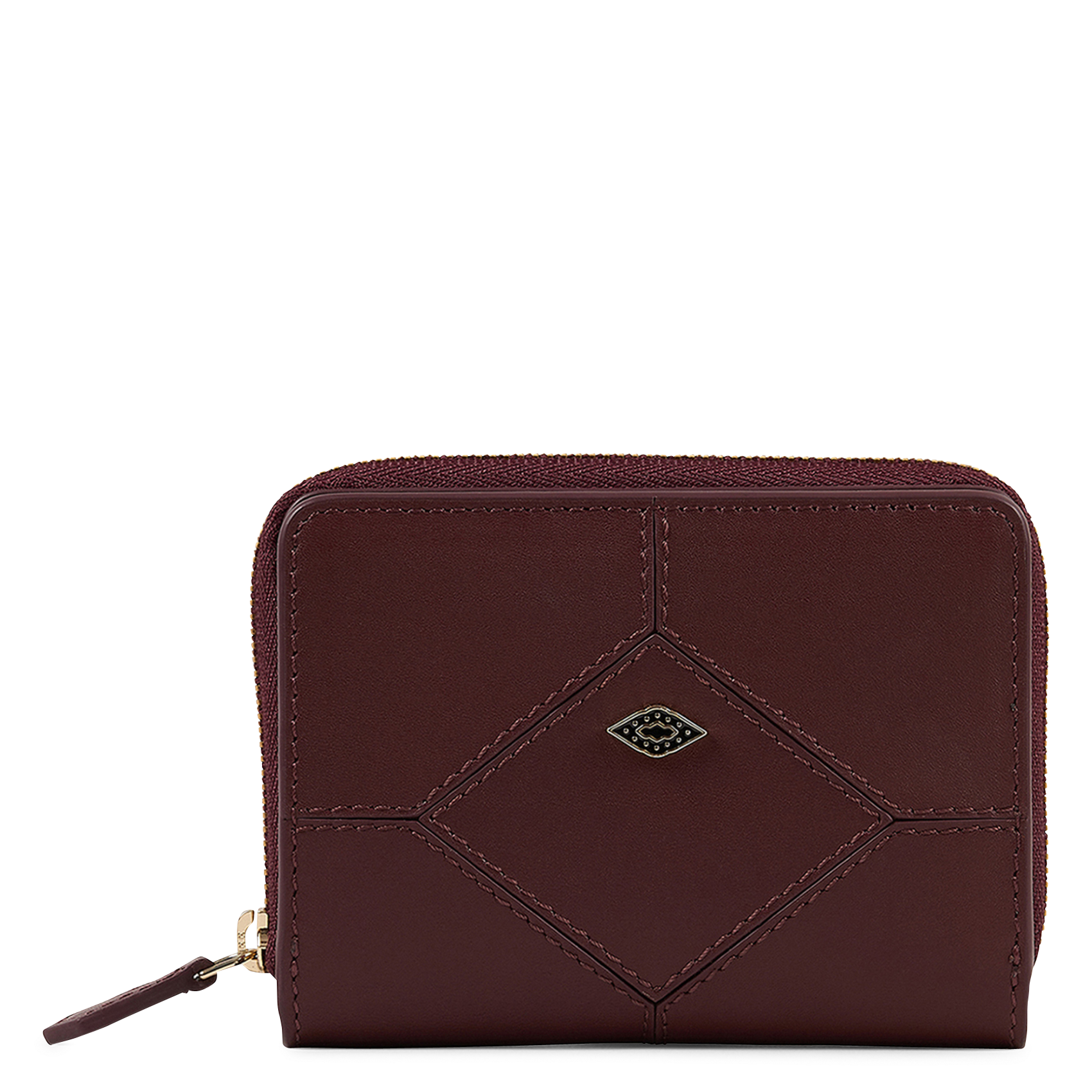 Portefeuille uni en cuir bifold BA&SH Violet