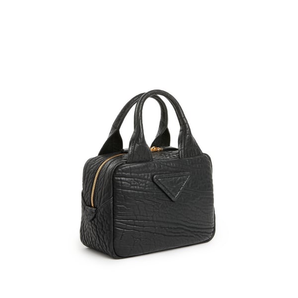 Sac à main en cuir effet plissé