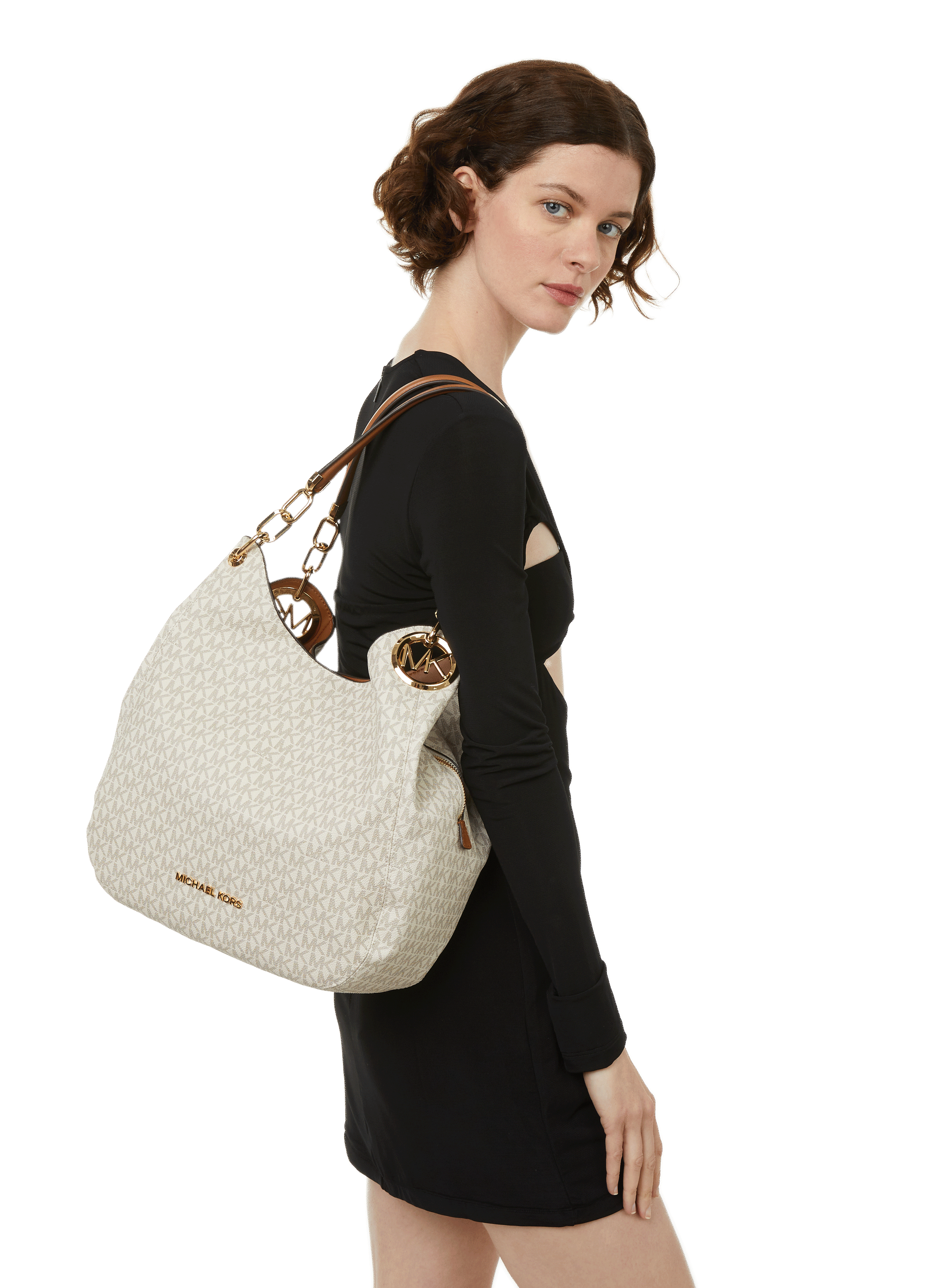 Monogrammed shoulder bag MICHAEL KORS Brown