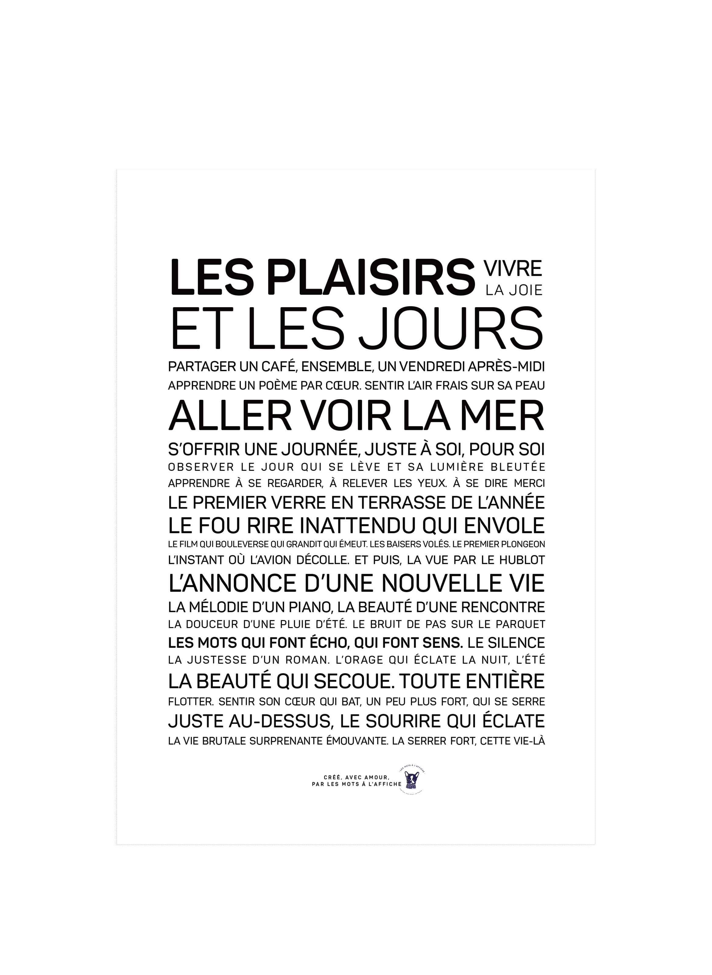 Affiche Les plaisirs et les jours