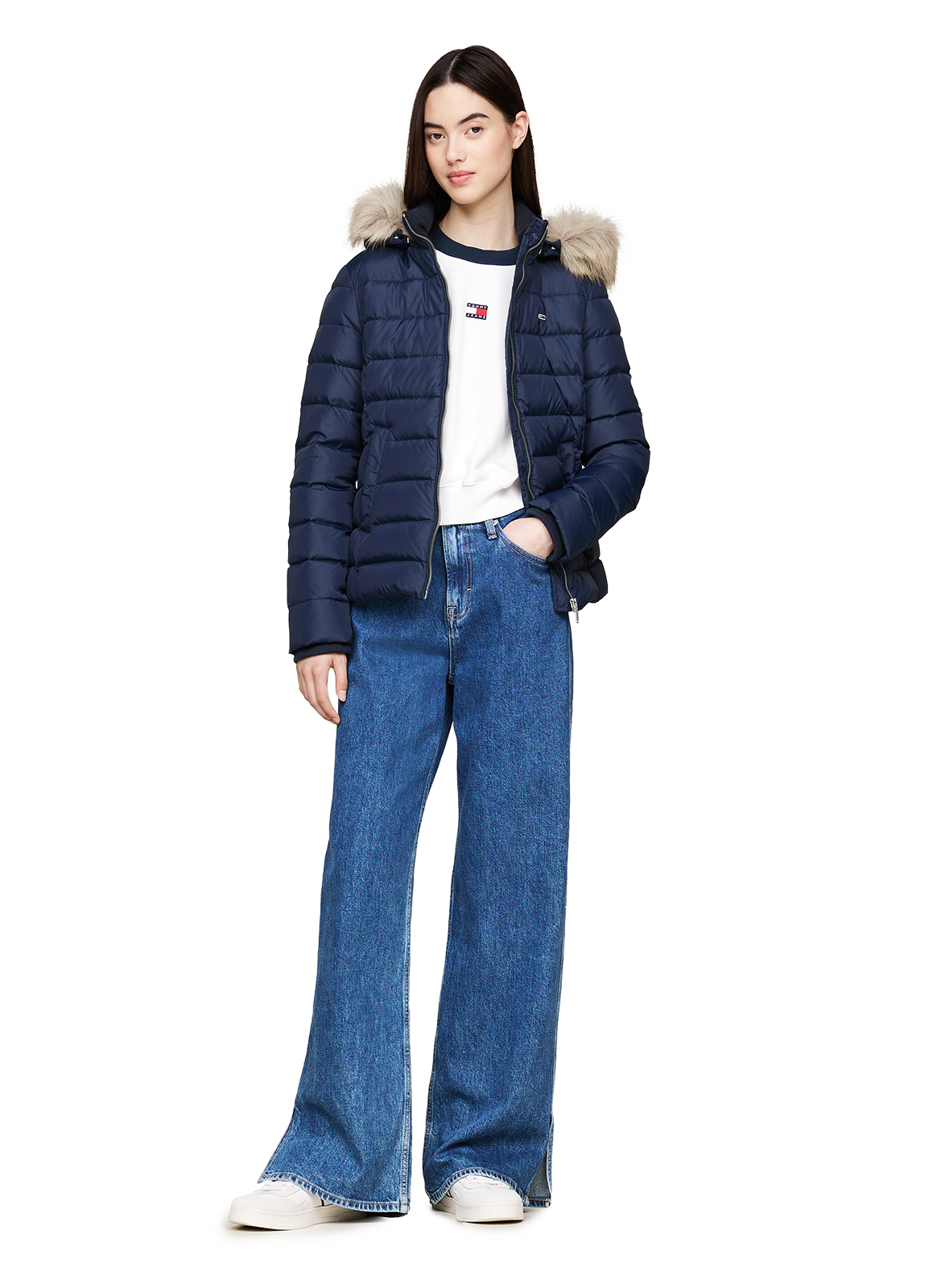 Doudoune à capuche  TOMMY HILFIGER Bleu