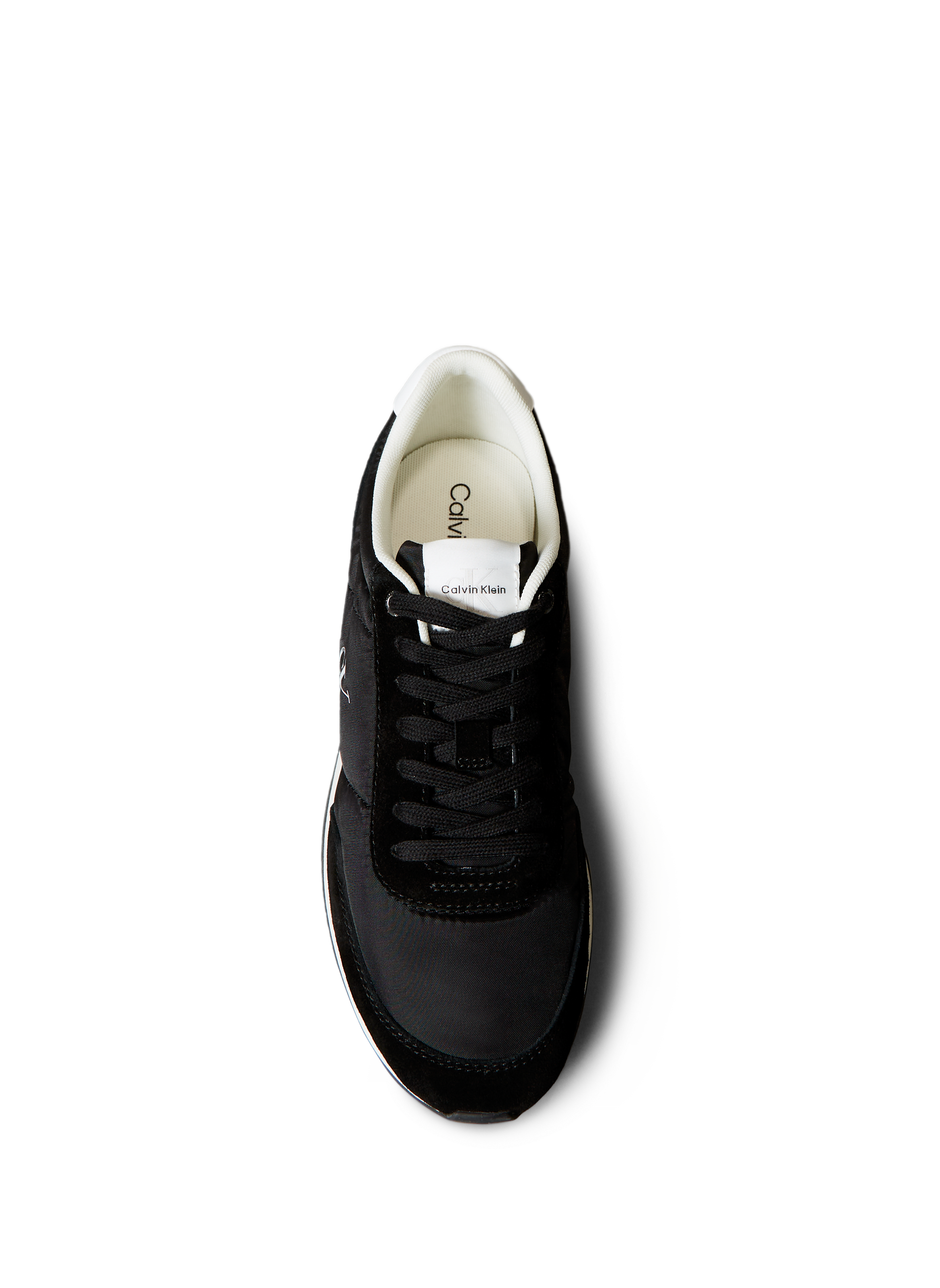 Baskets en daim mélangé avec logo Signature CALVIN KLEIN Noir