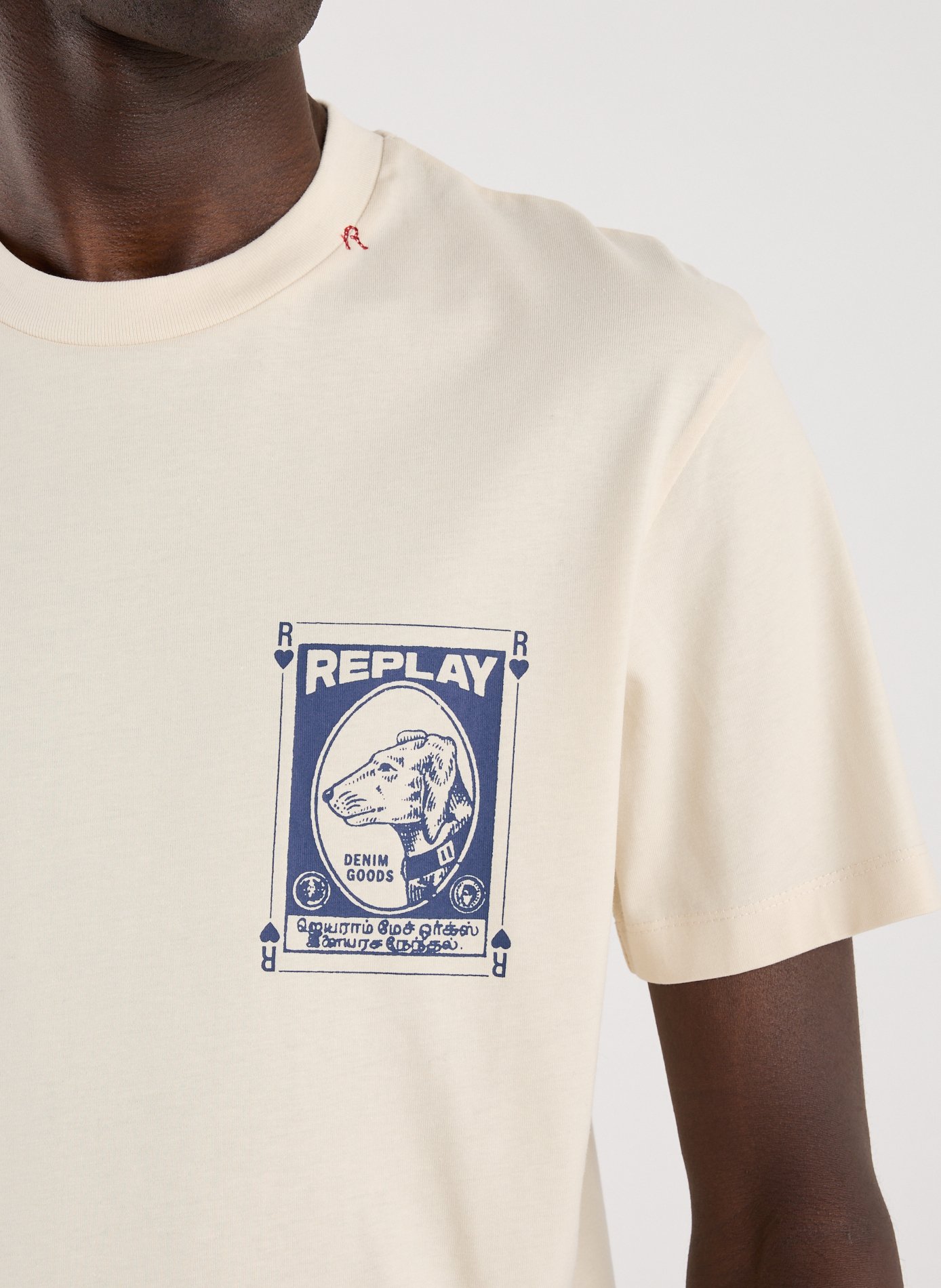 T-shirt droit en coton REPLAY Blanc