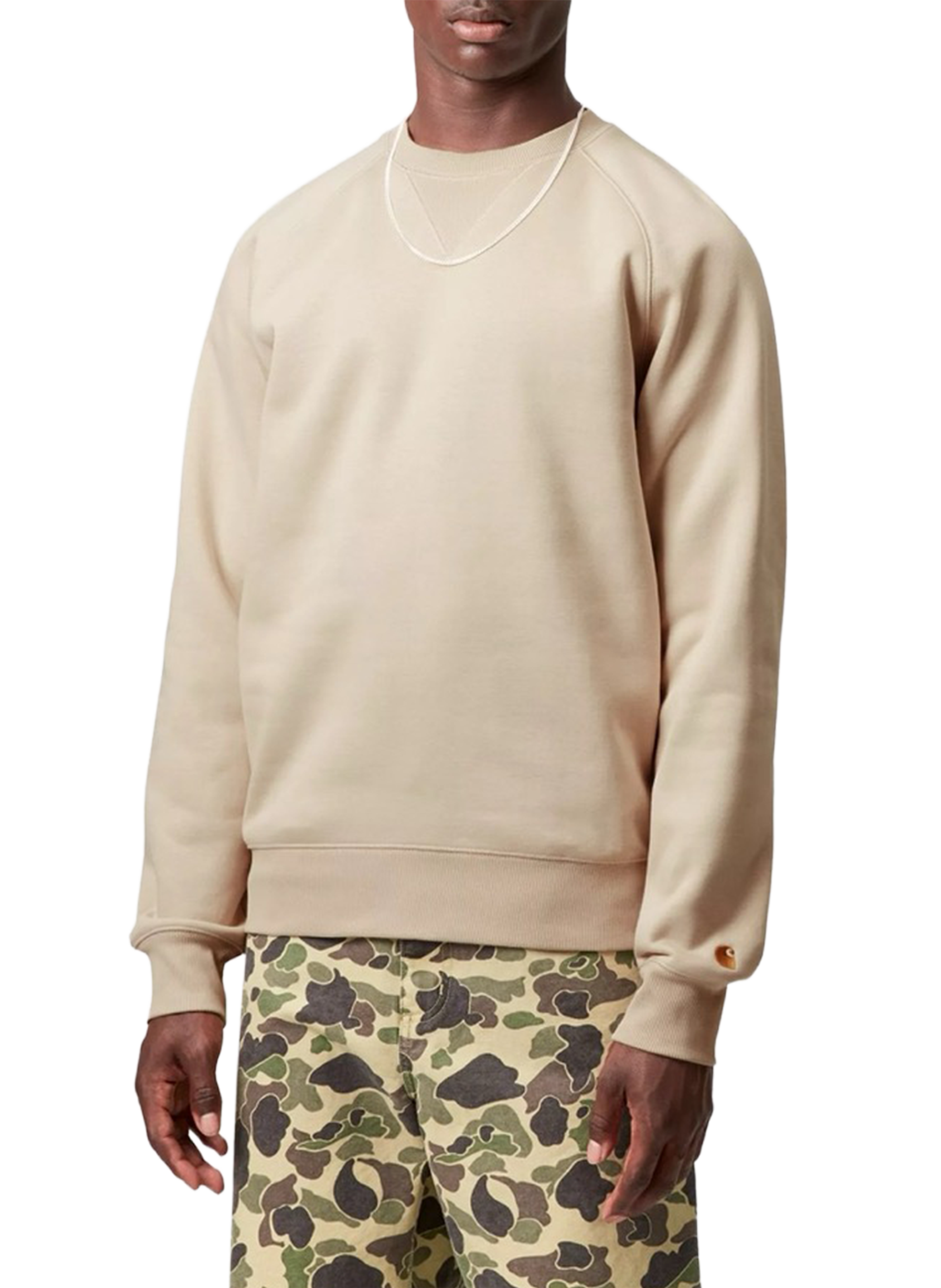 Oversized cotton screen-printed sweatshirt CARHARTT WIP Beige