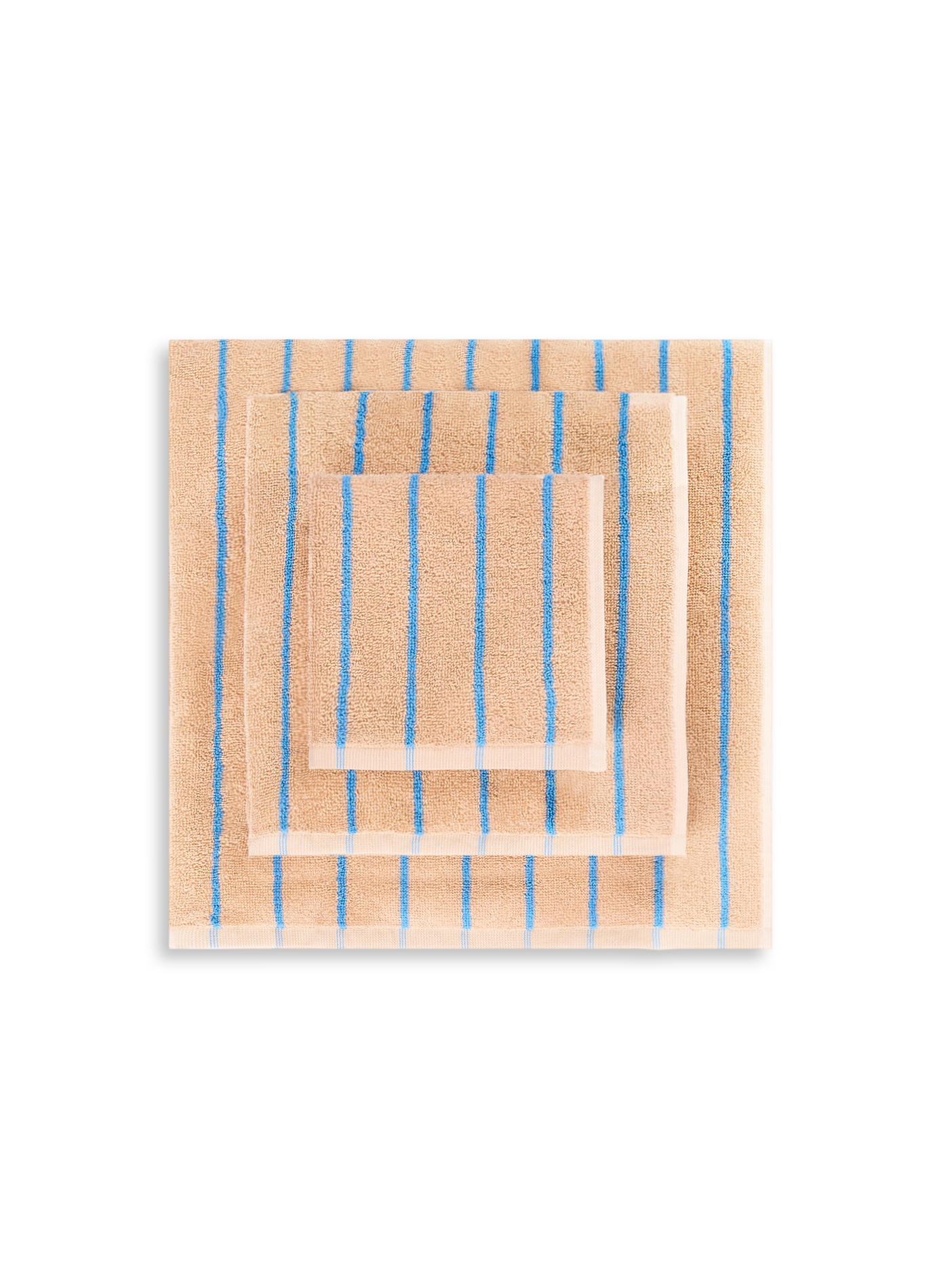 Serviette invité à rayures en coton biologique AU PRINTEMPS PARIS Bleu