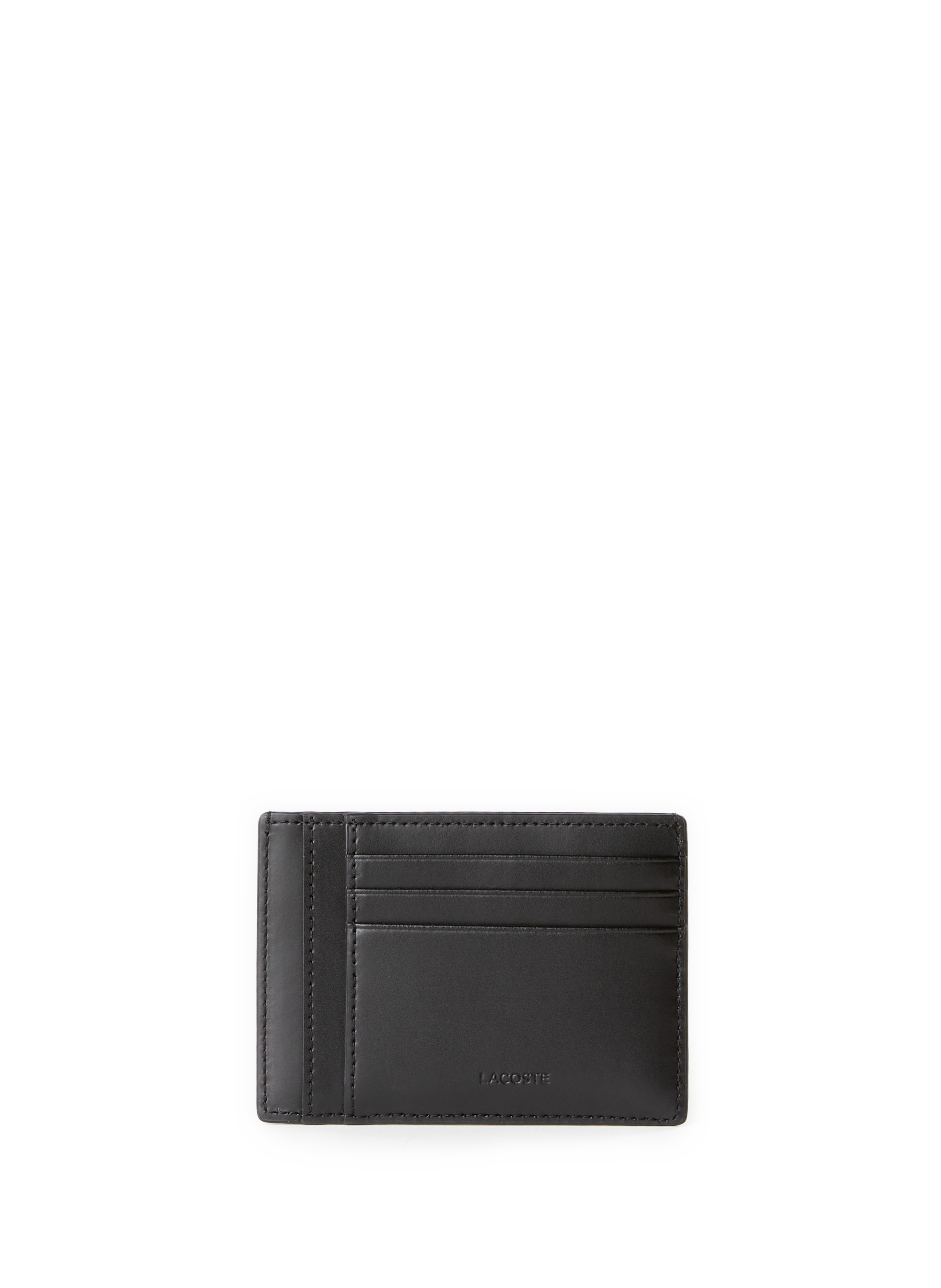 LACOSTE  Leather card holder Black