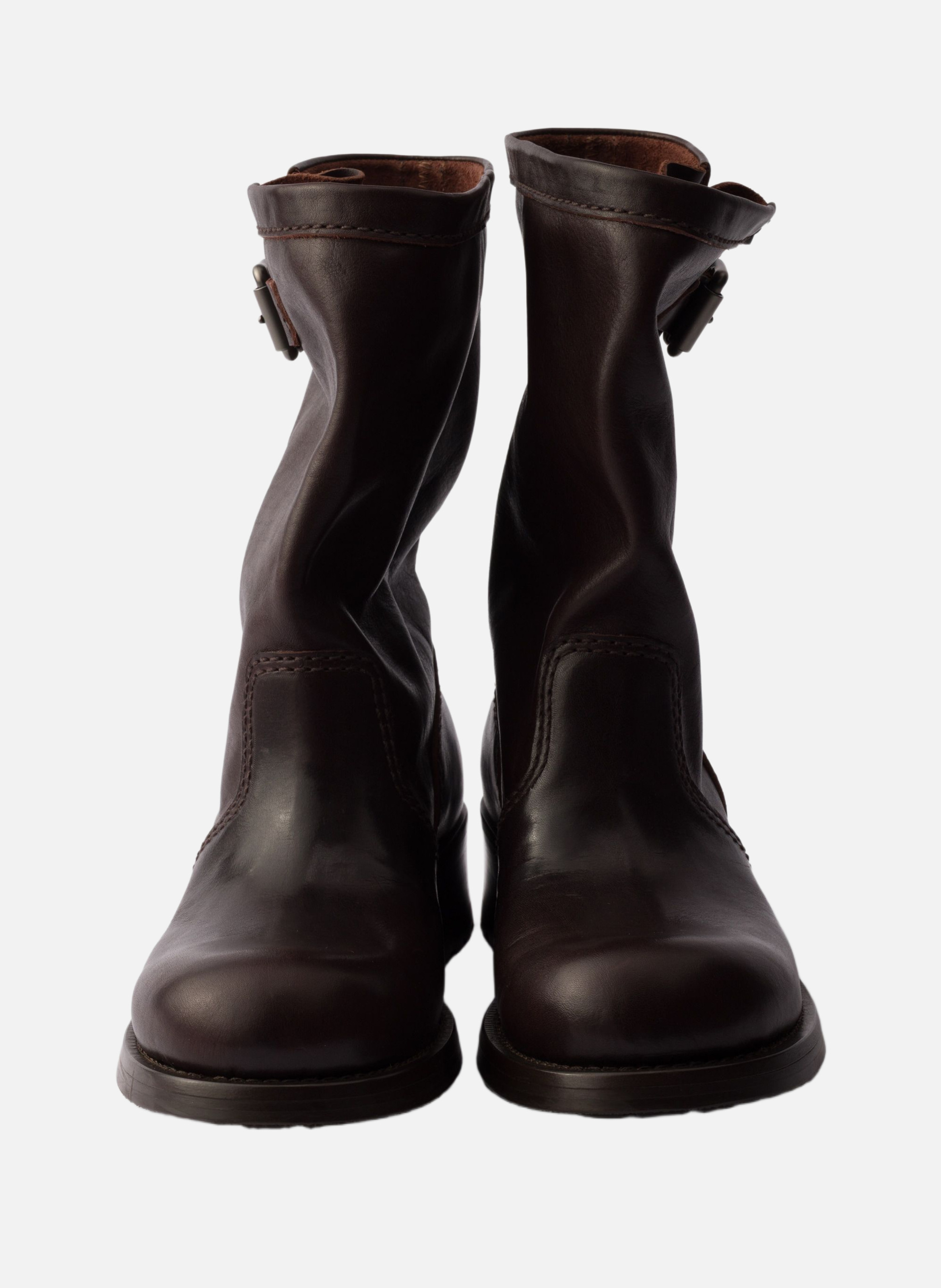 Bottes mi-mollet en cuir PRADA Marron