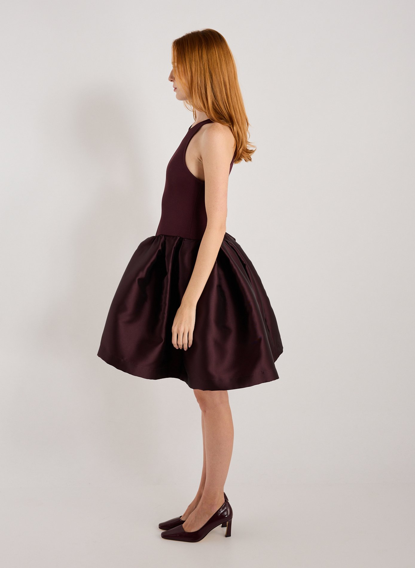 Puffy midi dress in blended cotton MARQUES ALMEIDA Red