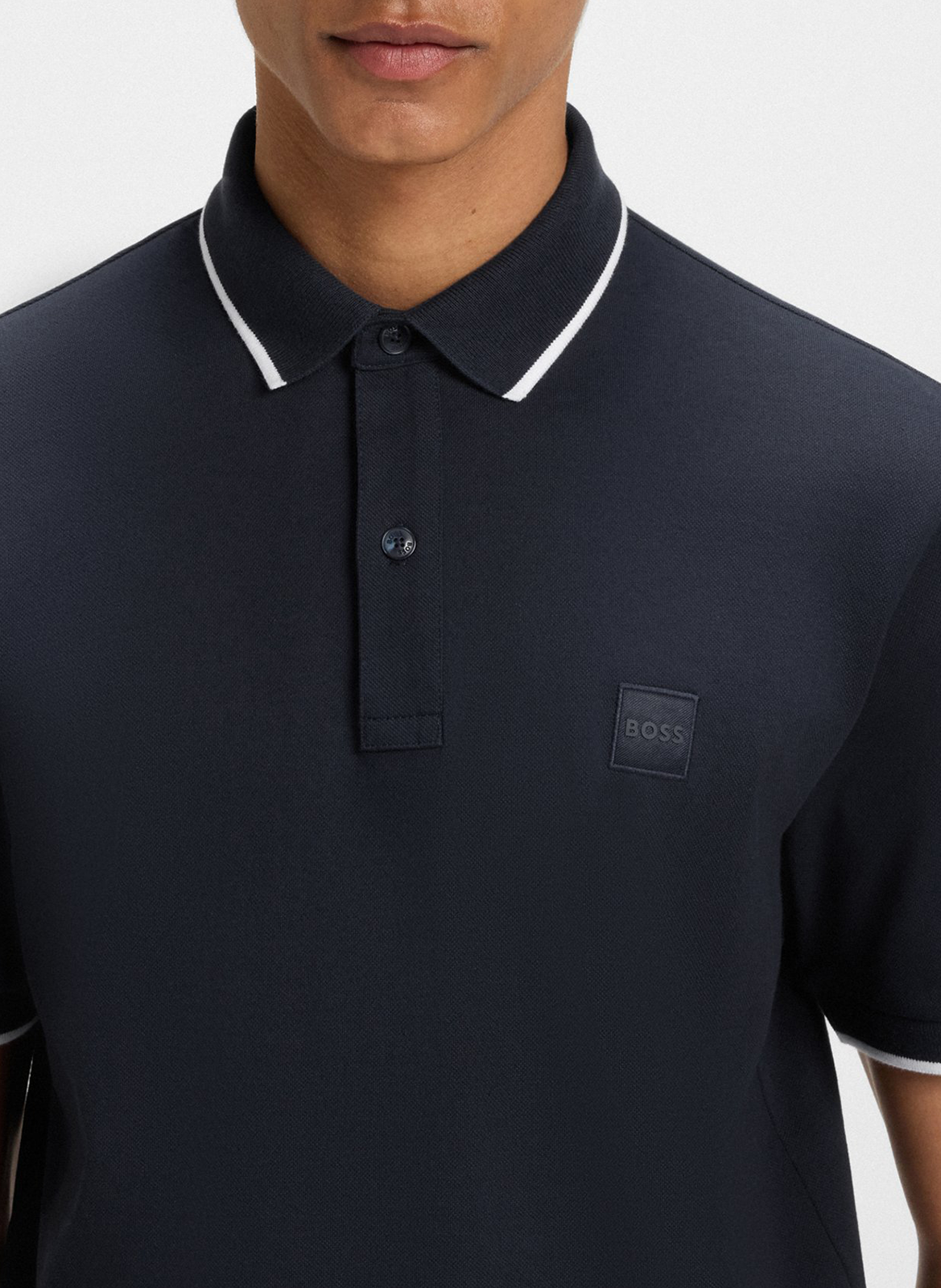 Polo slim-fit en coton stretch BOSS Bleu