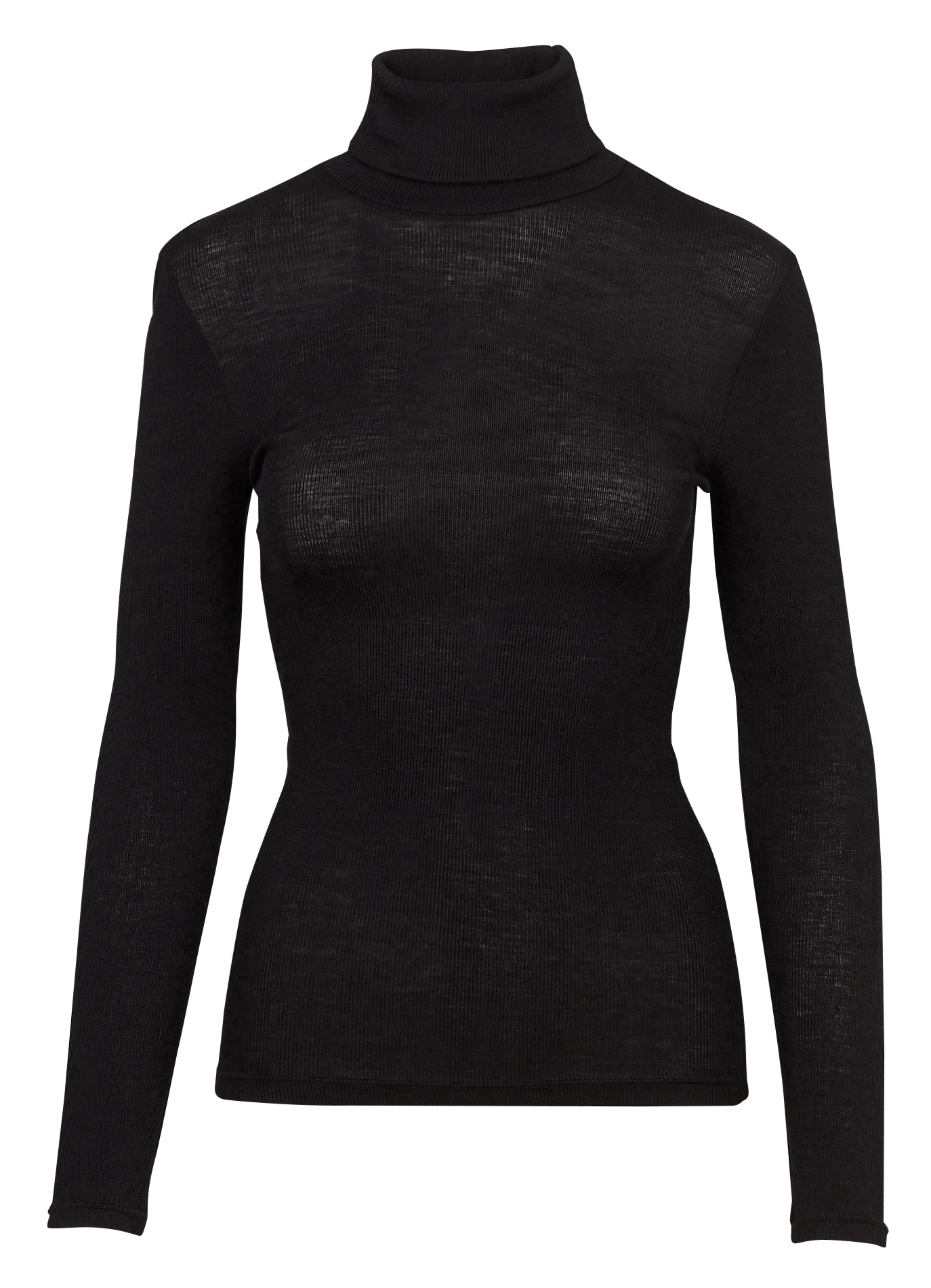 Pull moulant col roulé en laine et soie ARMOR-LUX Noir