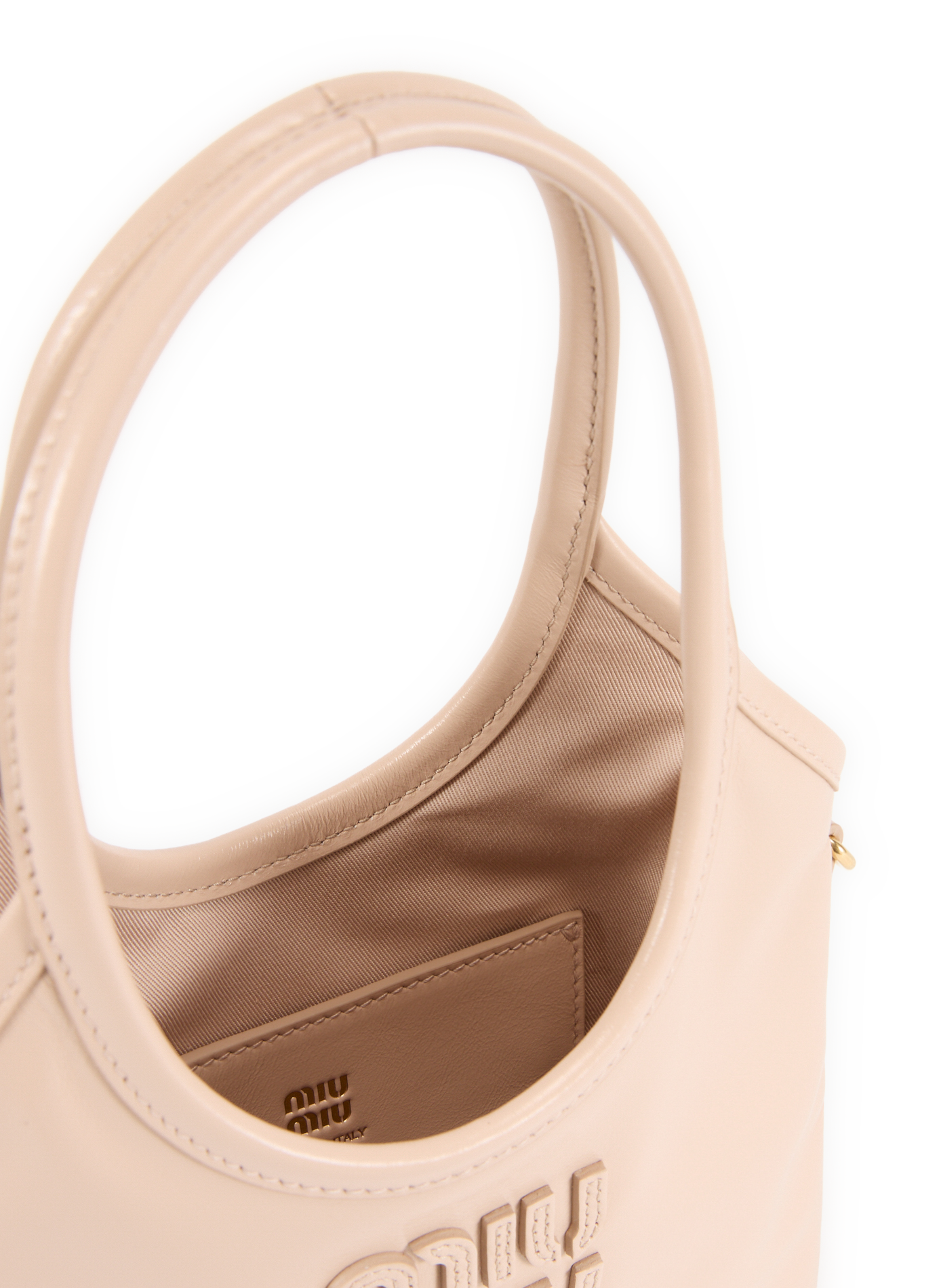 Sac à main en cuir Ivy  MIU MIU Beige