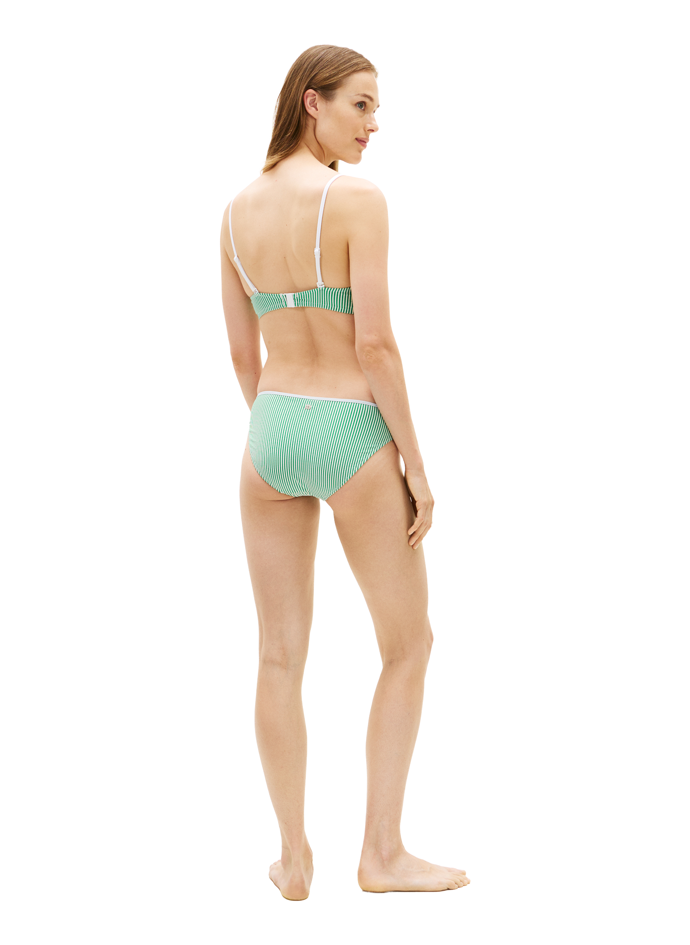 Striped swimsuit bottom with embroidered logo TOMMY HILFIGER Green