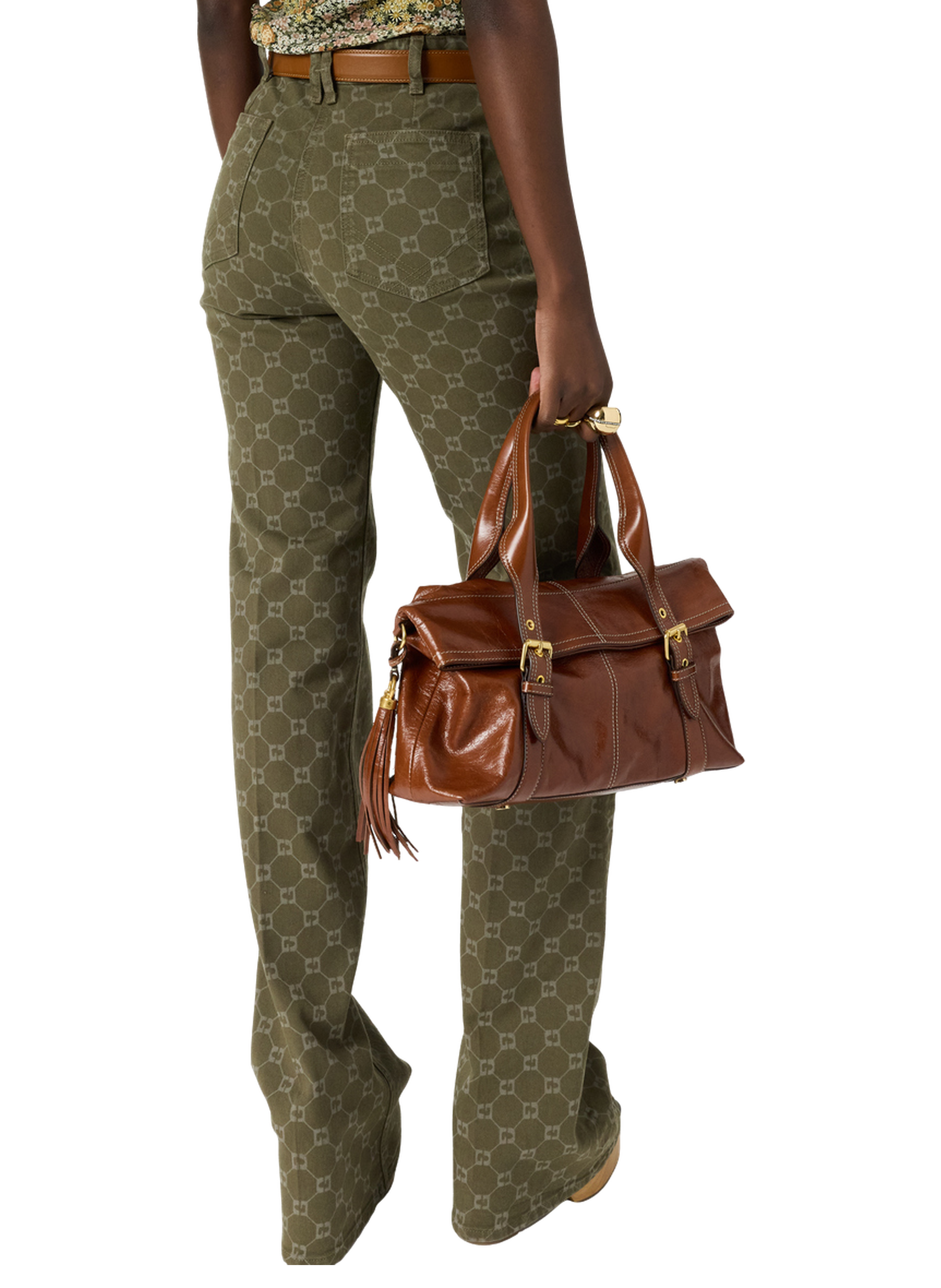 Jean flare à monogramme - anna GERARD DAREL Vert