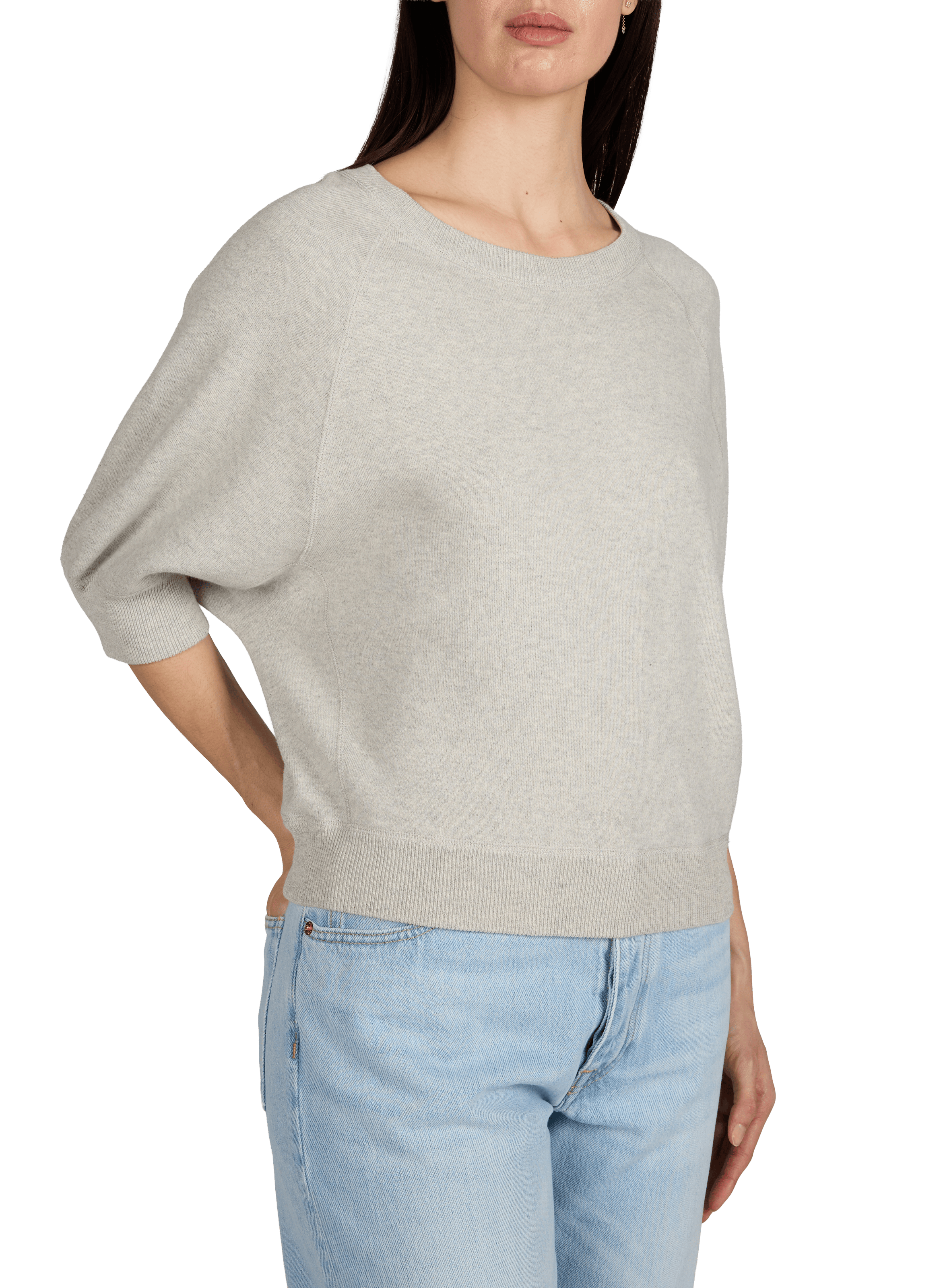 Pull manches 3/4 Anglet en coton  BELLEROSE Gris
