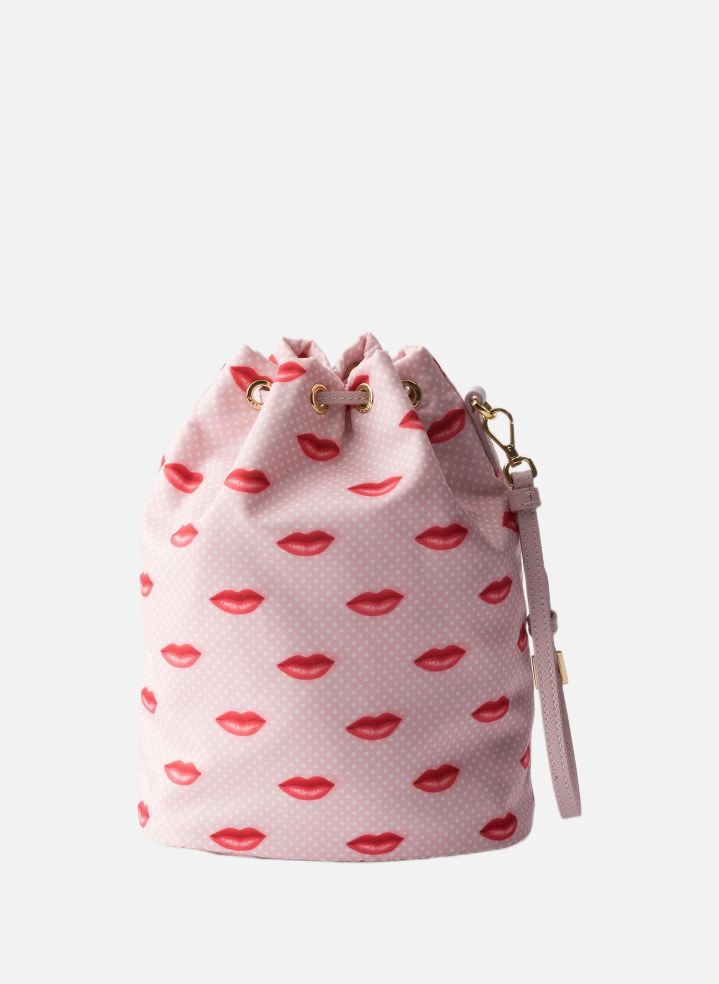 Pochette en re-nylon imprimé PRADA Rose