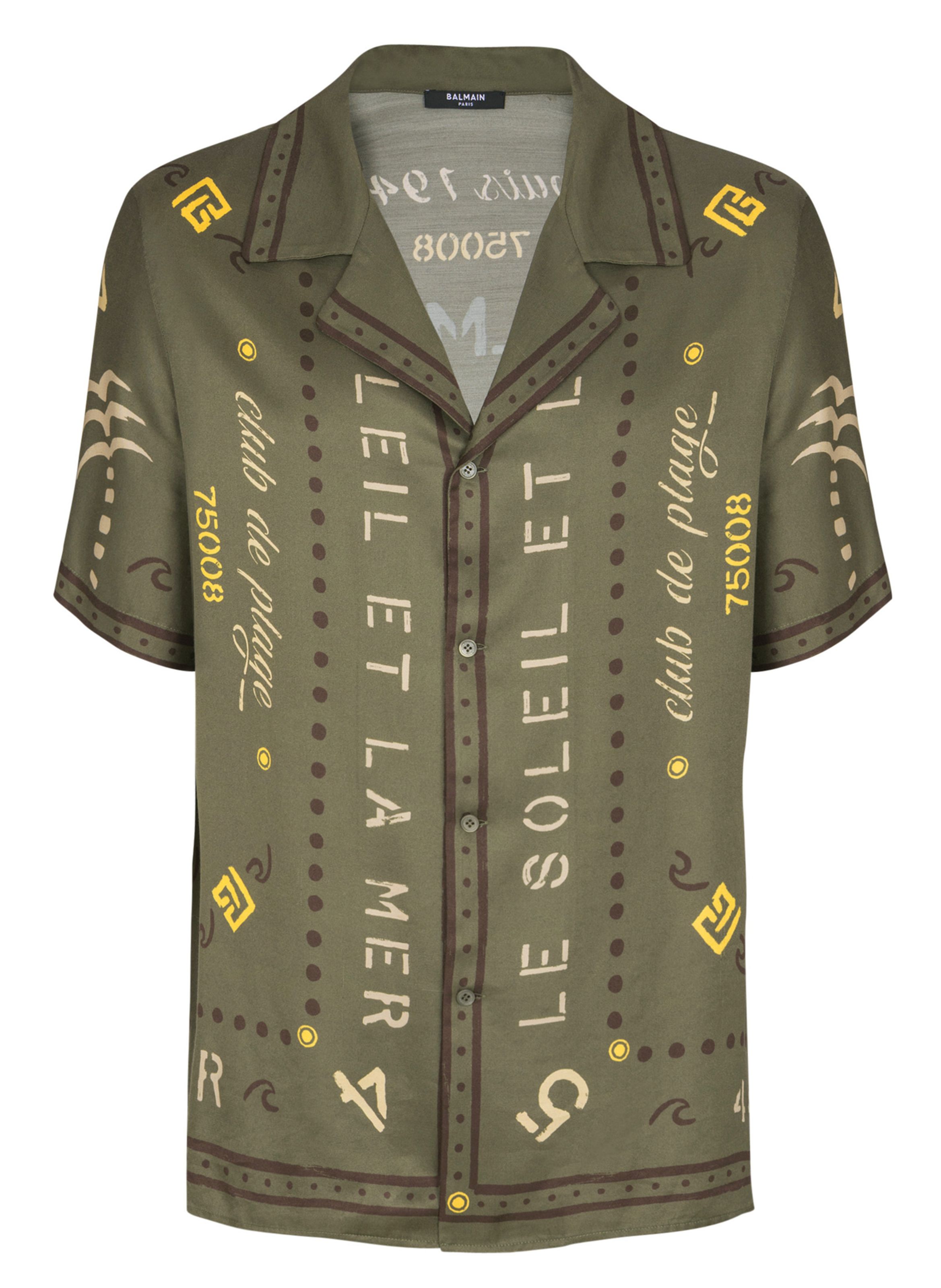 Chemise imprimée balmain club BALMAIN Vert