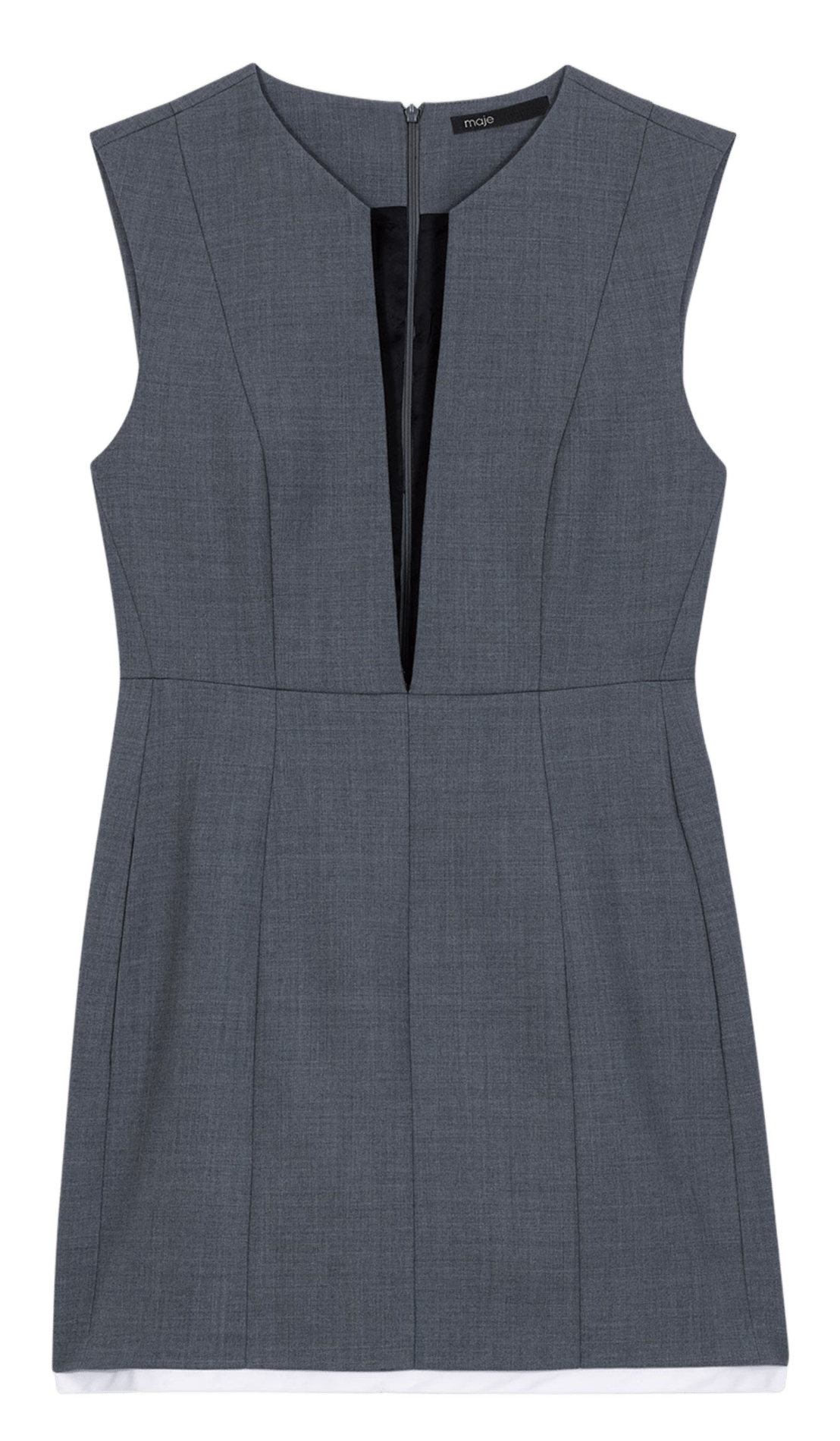 Robe courte col classique en laine mélangée MAJE Gris