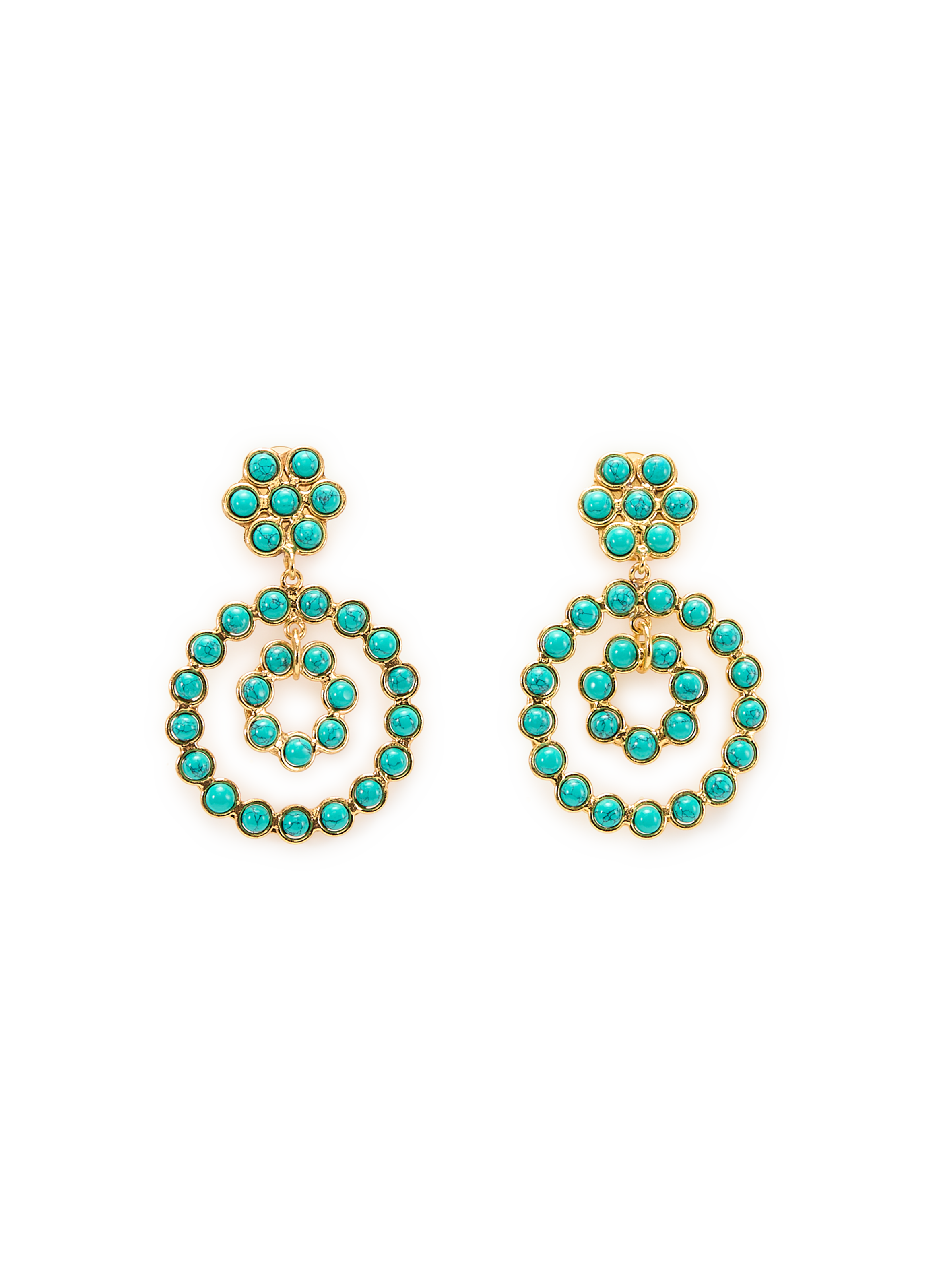 Boucles d'oreille Happy Flower SYLVIA TOLEDANO Bleu